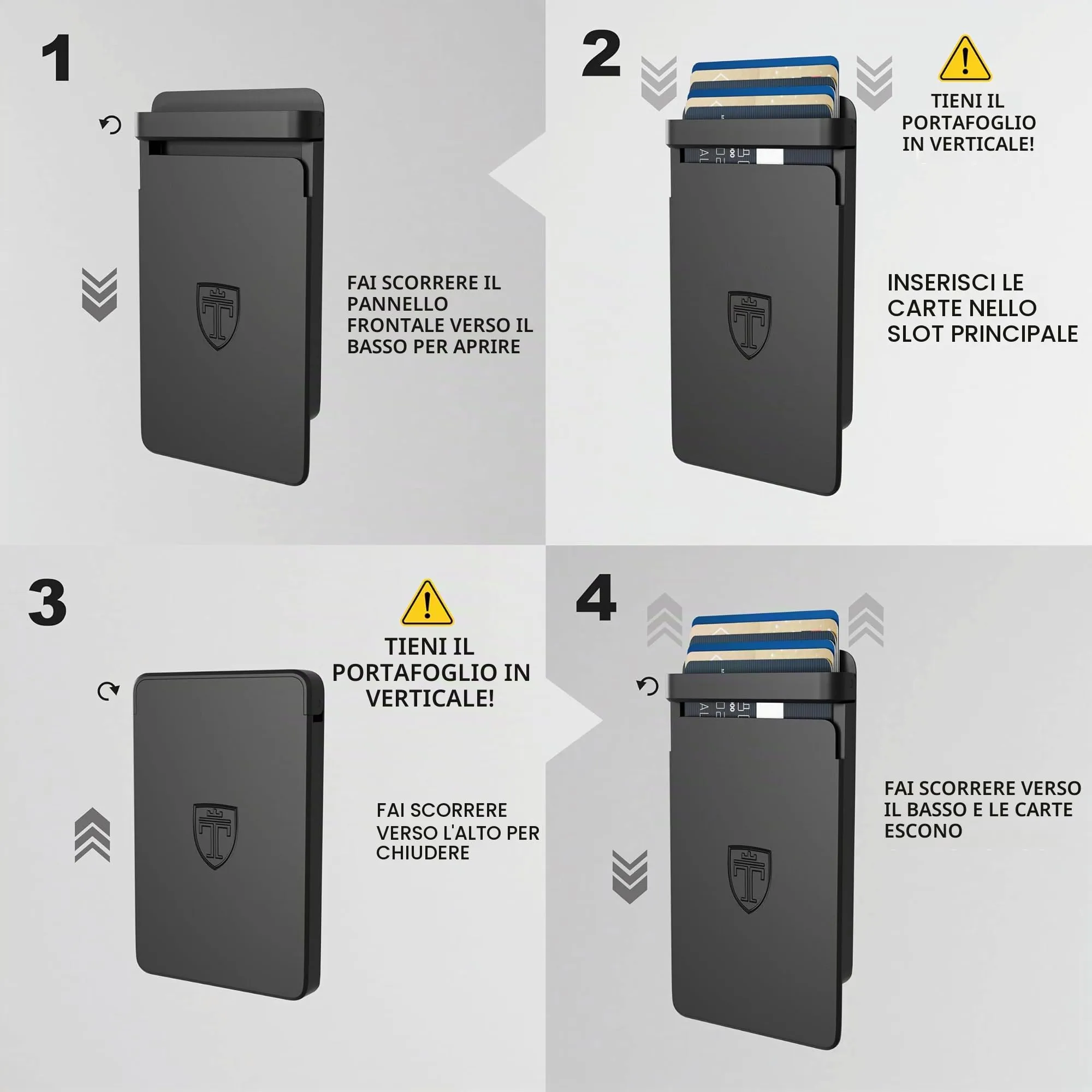 Travando Slyde Portacarte in Alluminio con Protezione RFID e Fermasoldi, Slim Wallet per 8-9 Carte - immagine 5