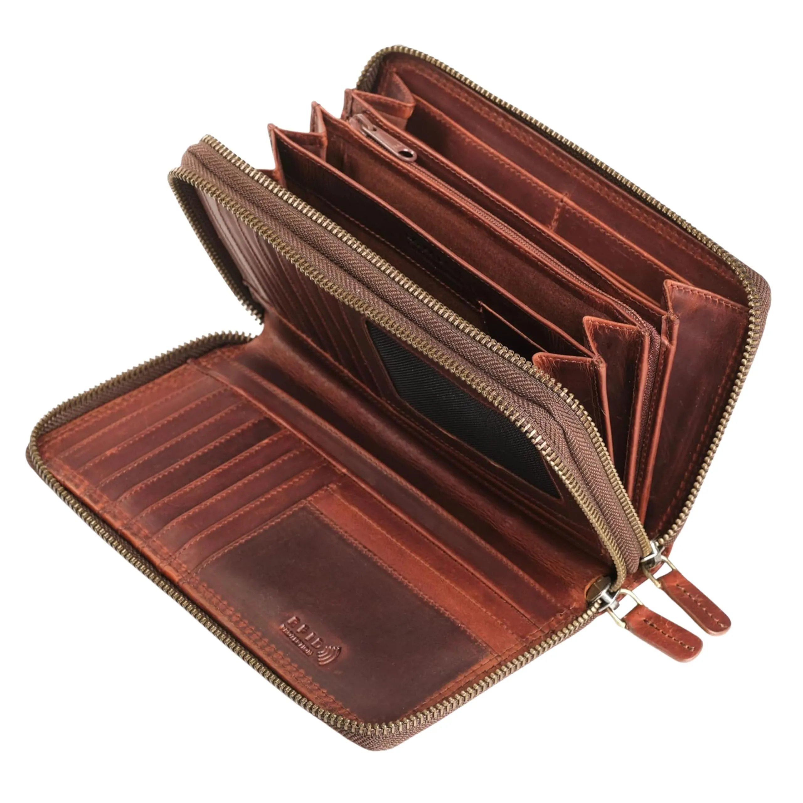 Lavalen Portafoglio Donna Grande in Vera Pelle con 30 Tasche e Doppia Cerniera RFID - immagine 1