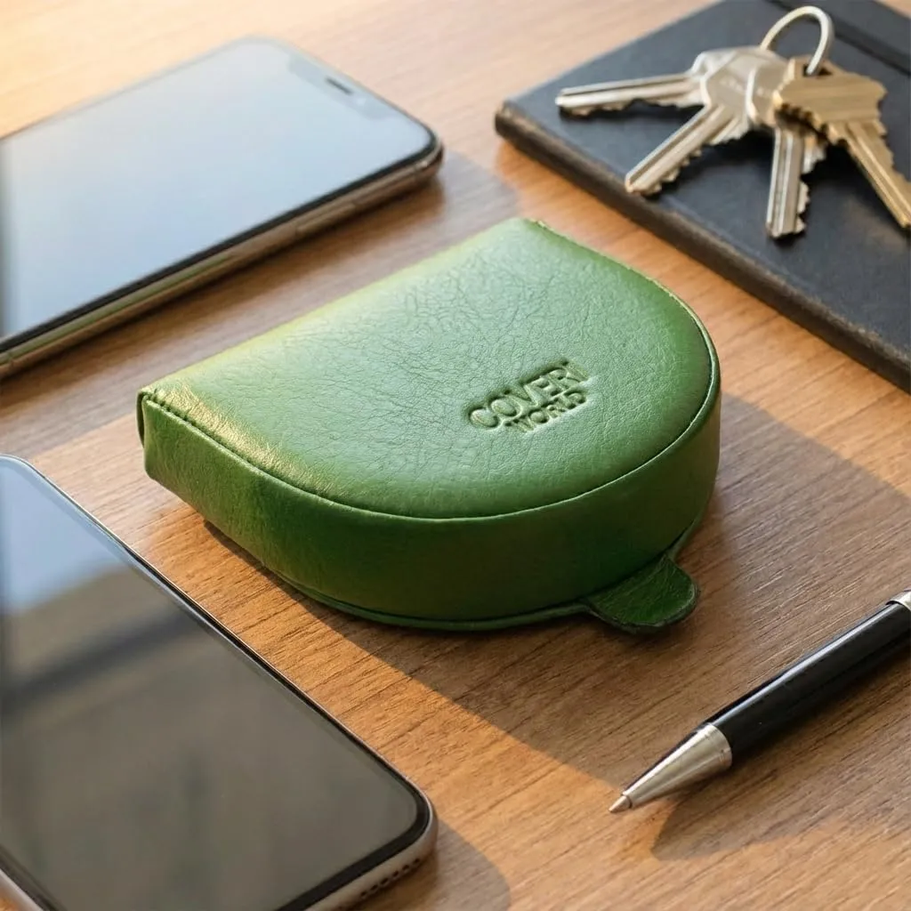 Coveri World Portamonete Tacco in Vera Pelle, Verde - immagine 3