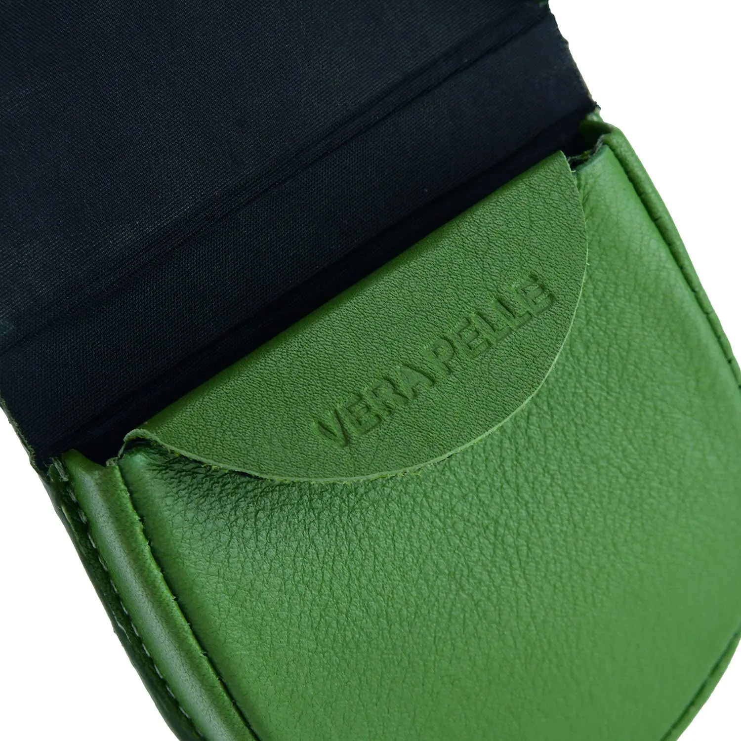 Coveri World Portamonete Tacco in Vera Pelle, Verde - immagine 4