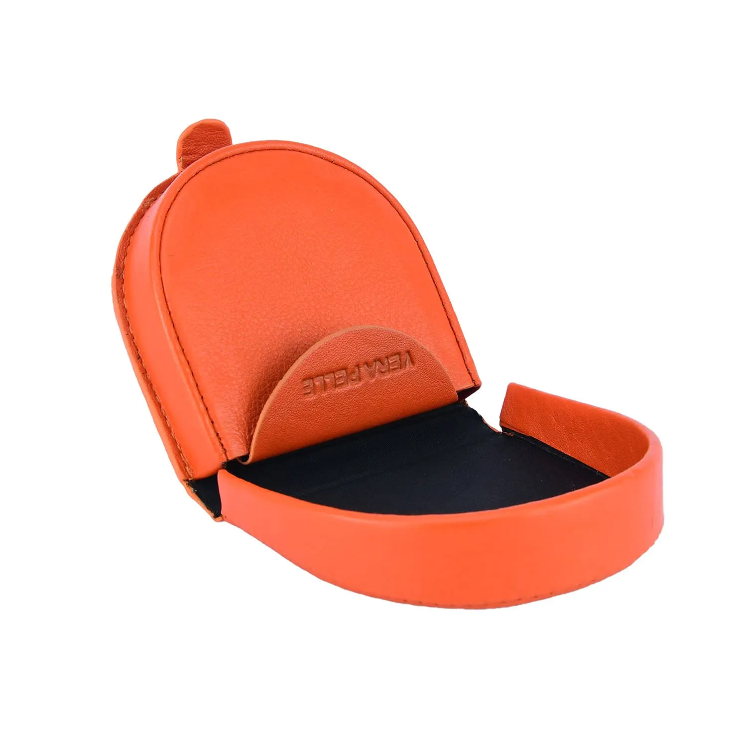 COVERI WORLD Portamonete Uomo Tacco in Vera Pelle, Arancione - immagine 2