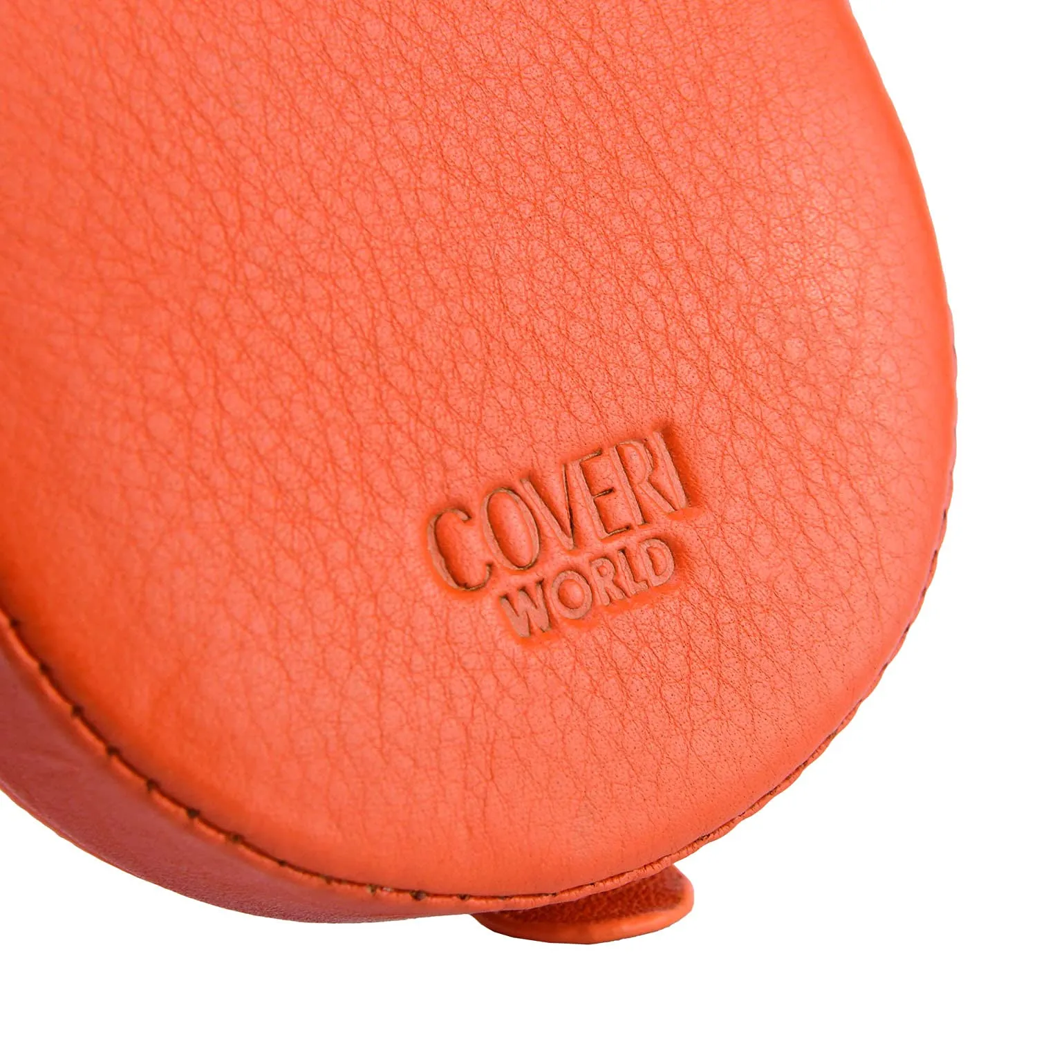 COVERI WORLD Portamonete Uomo Tacco in Vera Pelle, Arancione - immagine 6