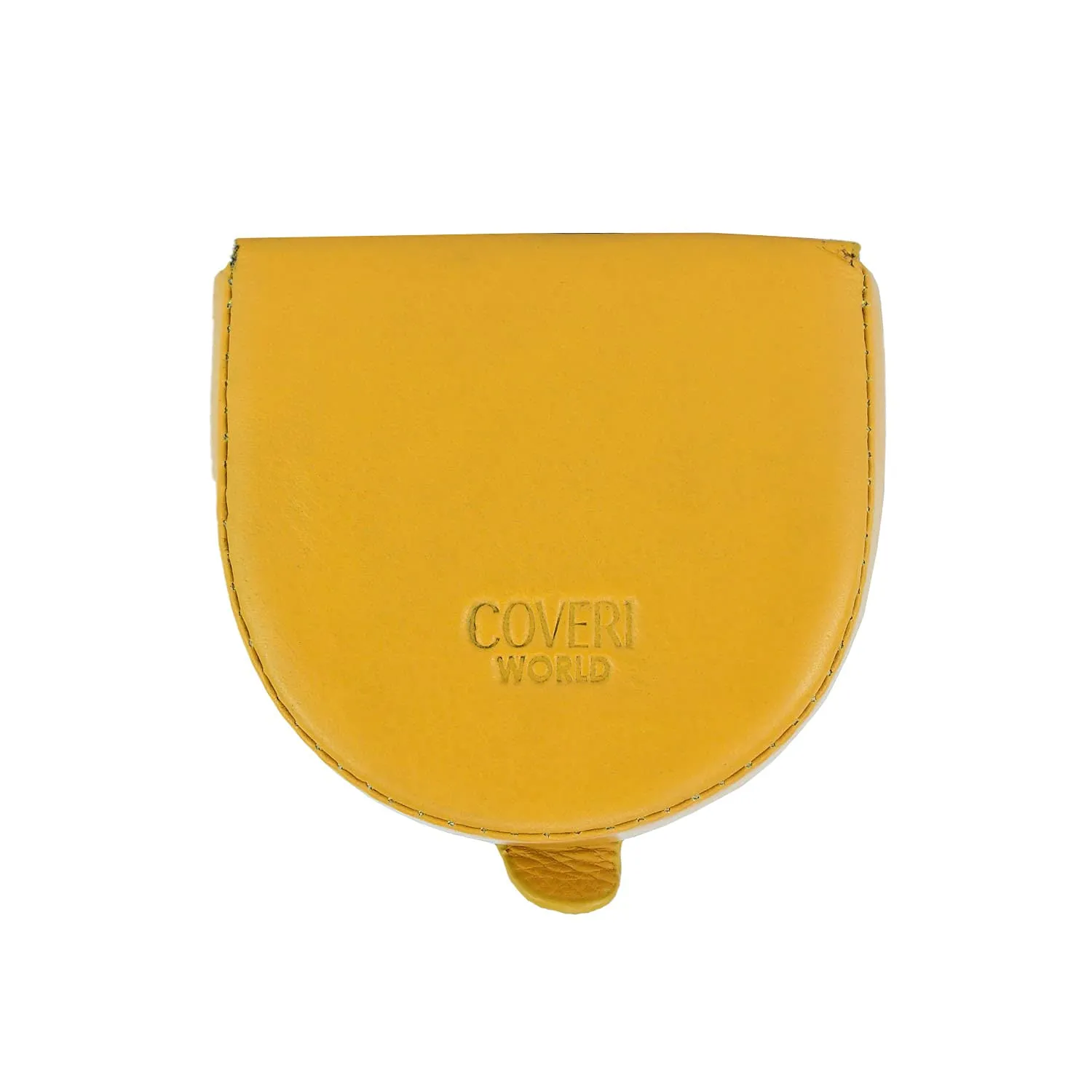 COVERI WORLD Portamonete Uomo in Vera Pelle, Giallo - immagine 1