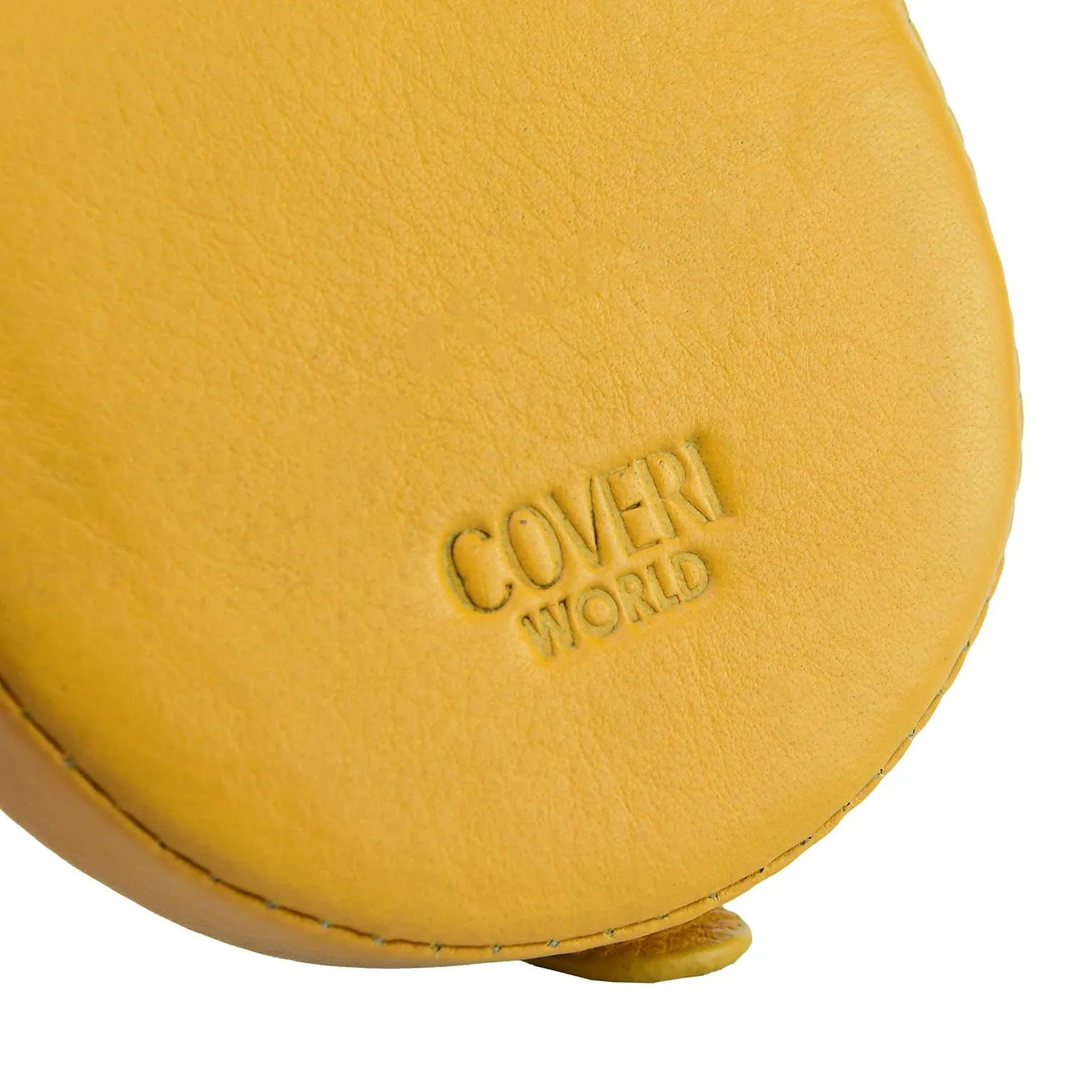 COVERI WORLD Portamonete Uomo in Vera Pelle, Giallo - immagine 6