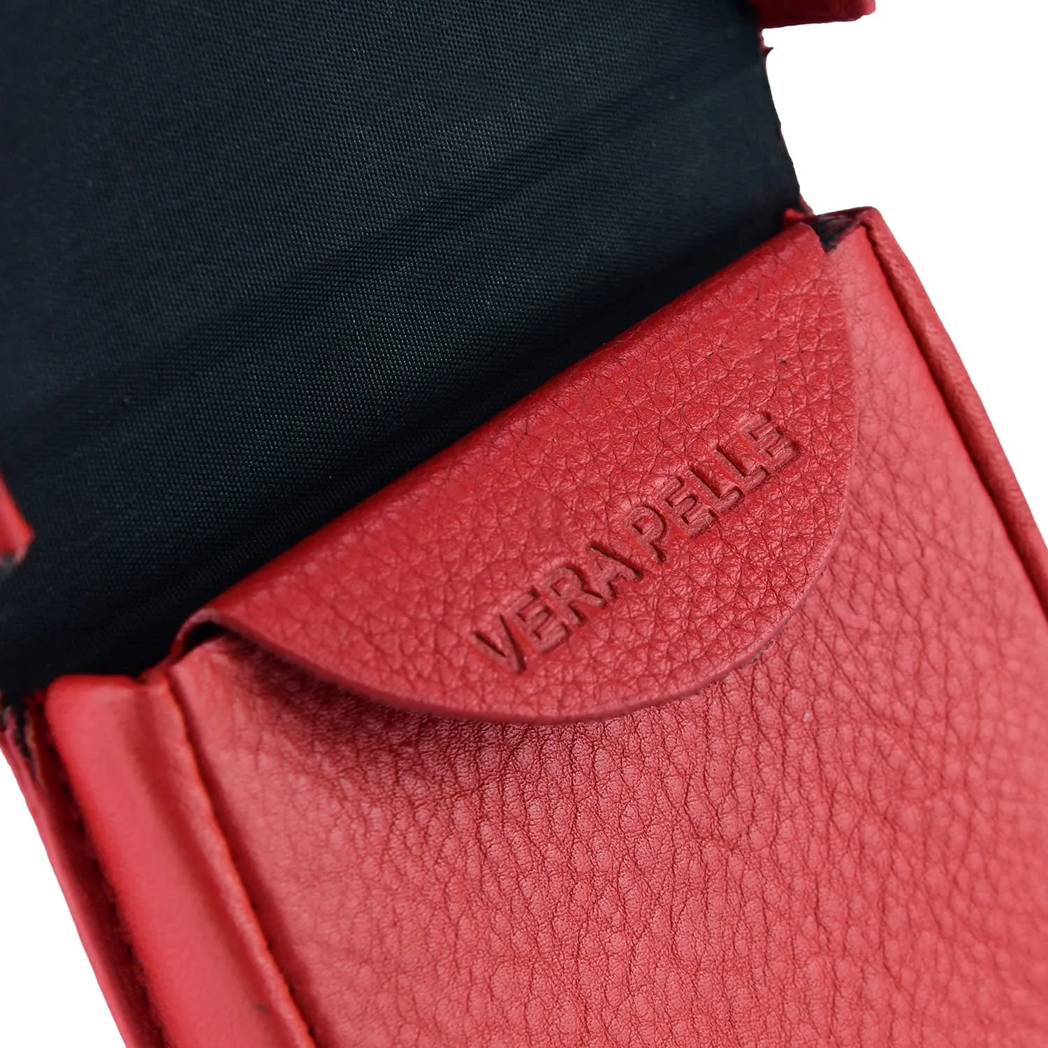 COVERI WORLD Portamonete Uomo in Vera Pelle, Rosso - immagine 4