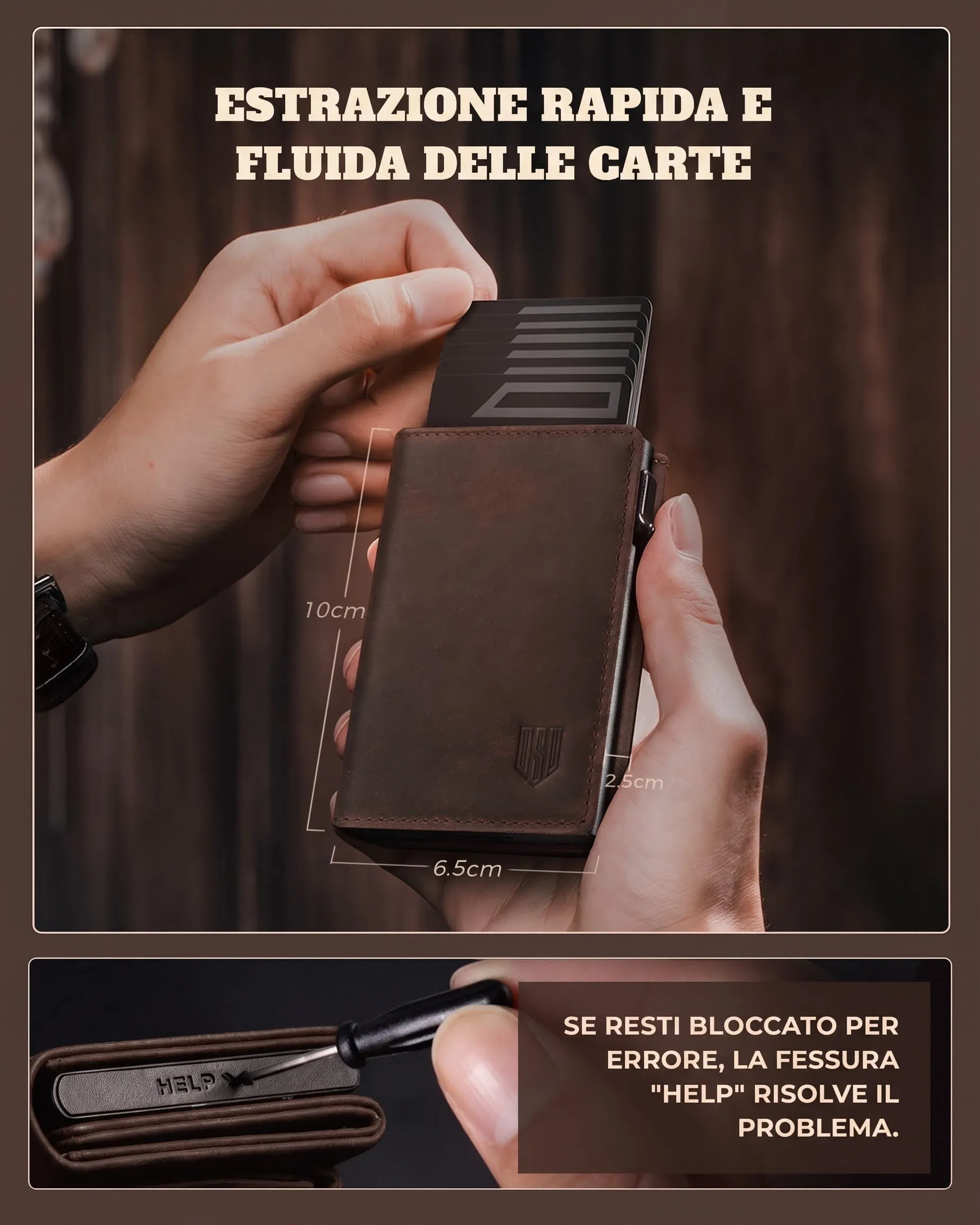 DODENSHA MagSnap Portafoglio da Uomo Slim Wallet con Scomparto Monete XL, Chiusura Magnetica e Protezione RFID - immagine 6