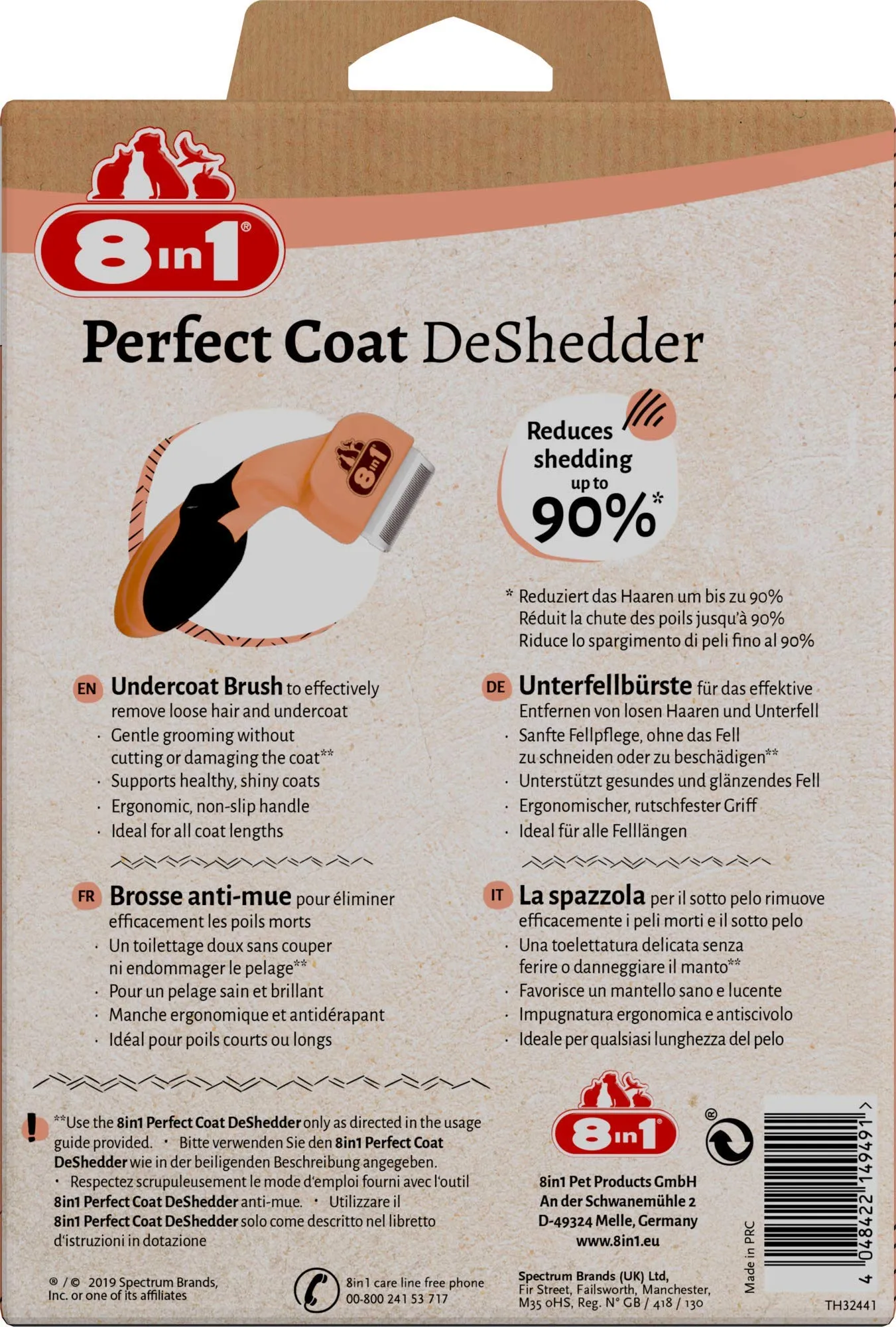 8in1 Coat DeShedder Spazzola sottopelo per gatti - immagine 2