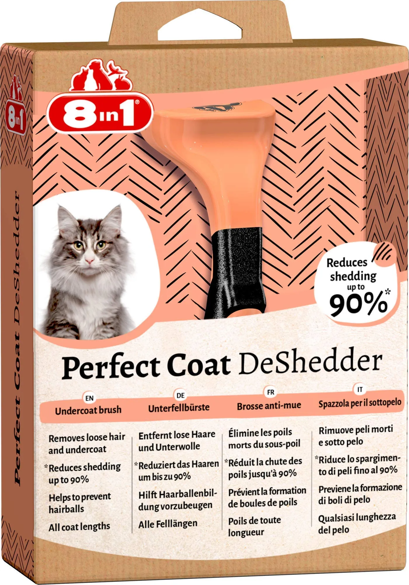 8in1 Coat DeShedder Spazzola sottopelo per gatti - immagine 3