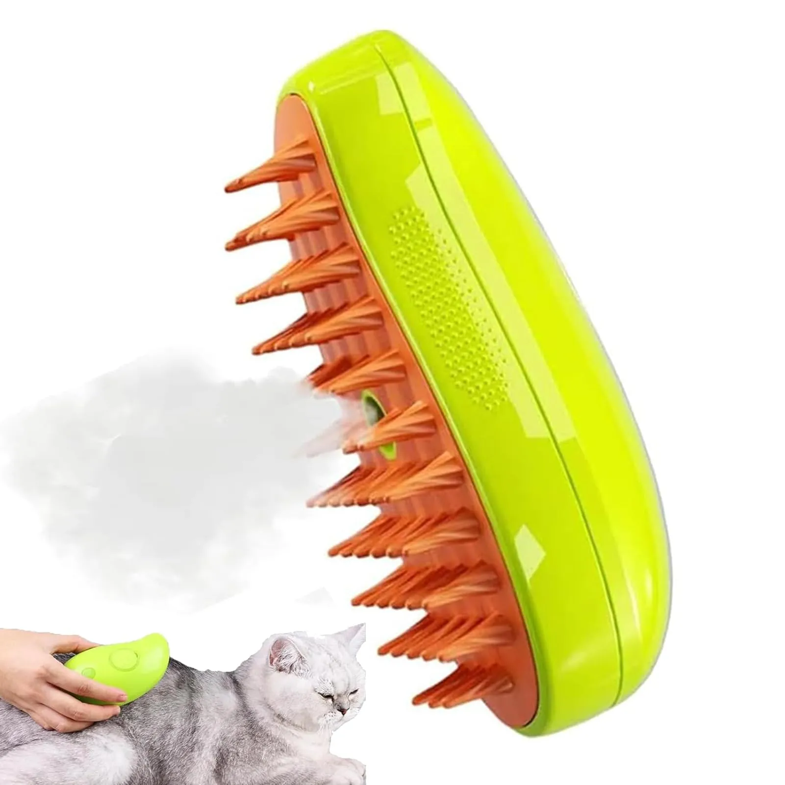 Limiar 3-in-1 Steamy Cat Brush, Self Cleaning Grooming Brush for Long Hair Cats - immagine 1