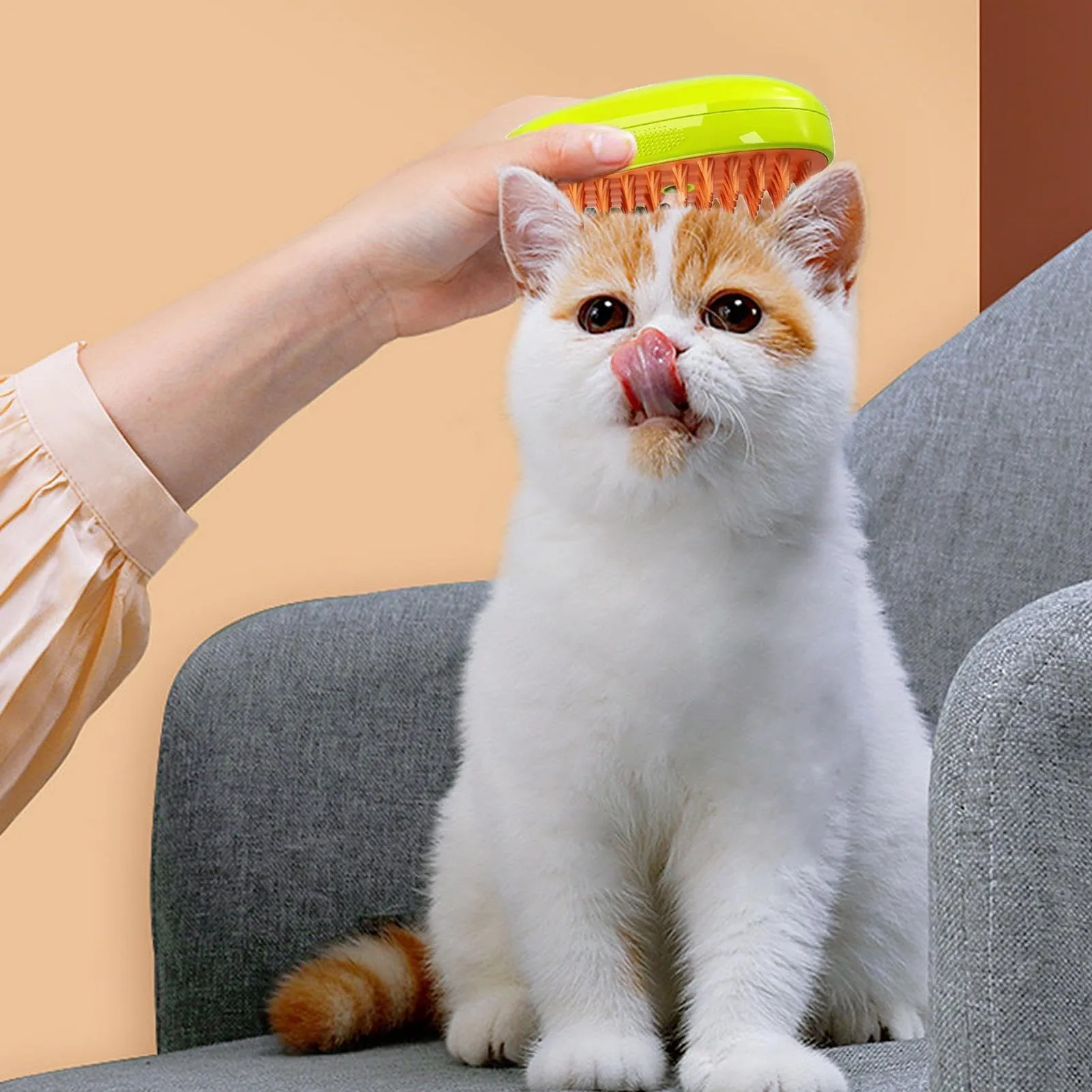 Limiar 3-in-1 Steamy Cat Brush, Self Cleaning Grooming Brush for Long Hair Cats - immagine 2