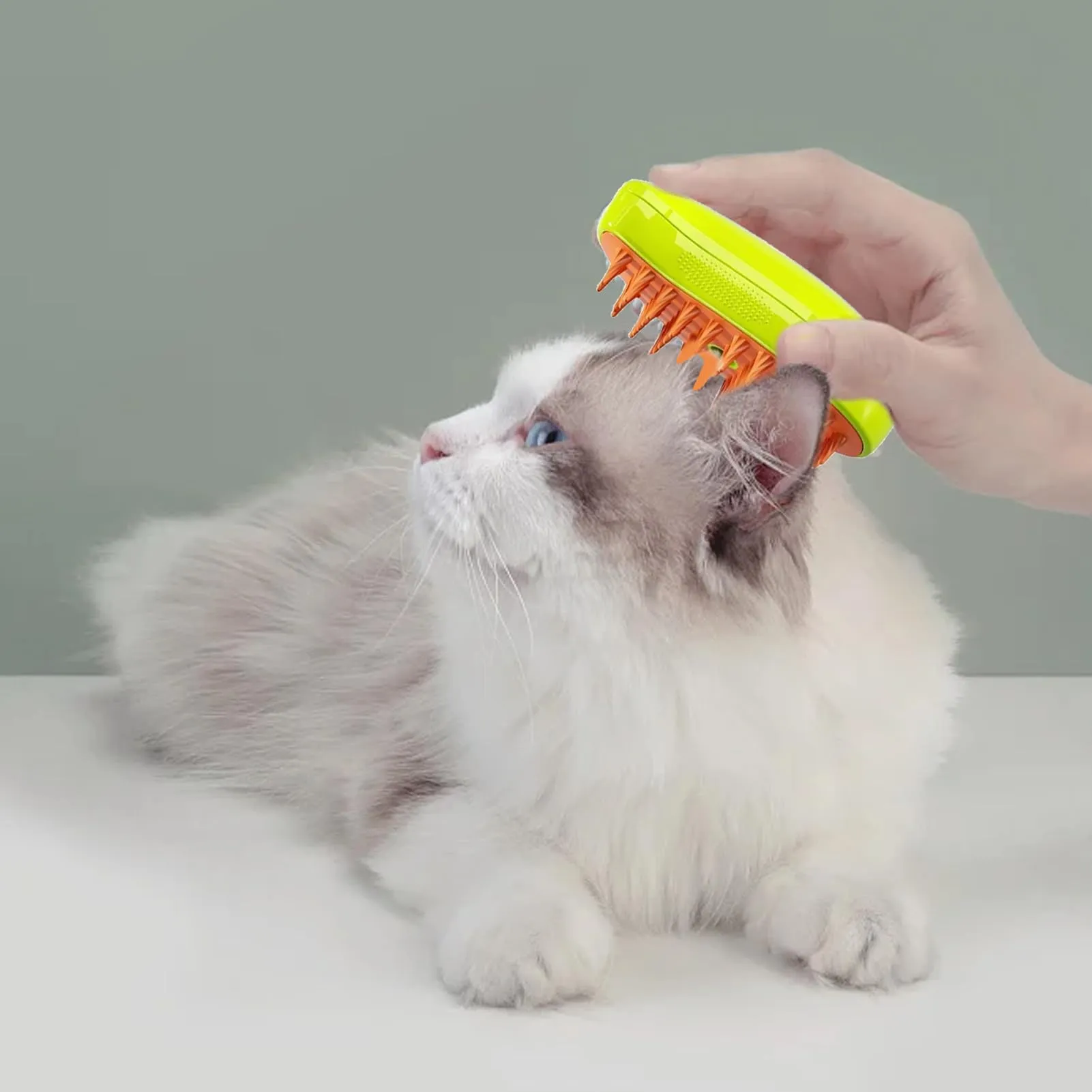 Limiar 3-in-1 Steamy Cat Brush, Self Cleaning Grooming Brush for Long Hair Cats - immagine 3