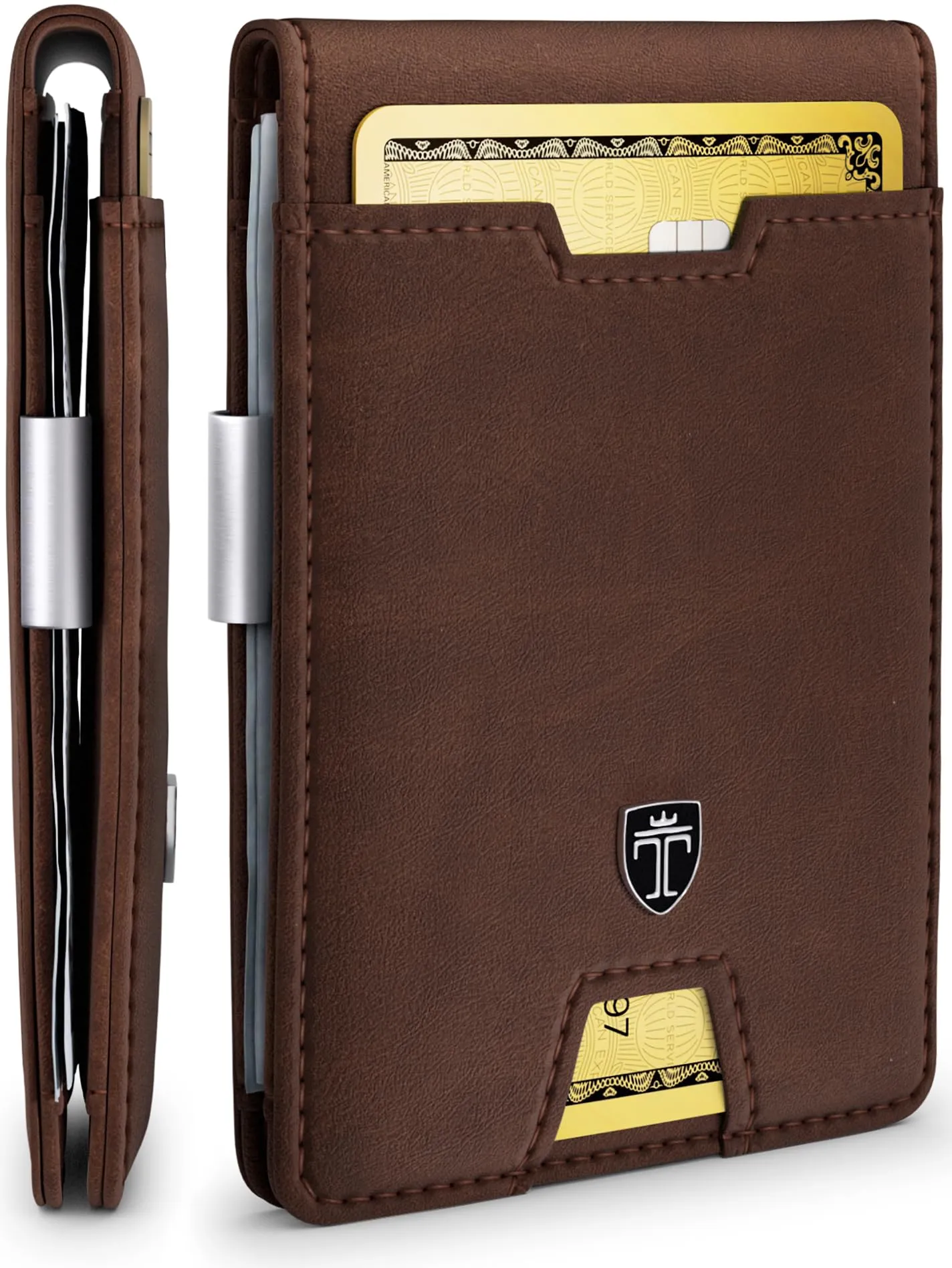TRAVANDO Portafoglio uomo London RFID Slim con clip per contanti e porta carte di credito - immagine 1