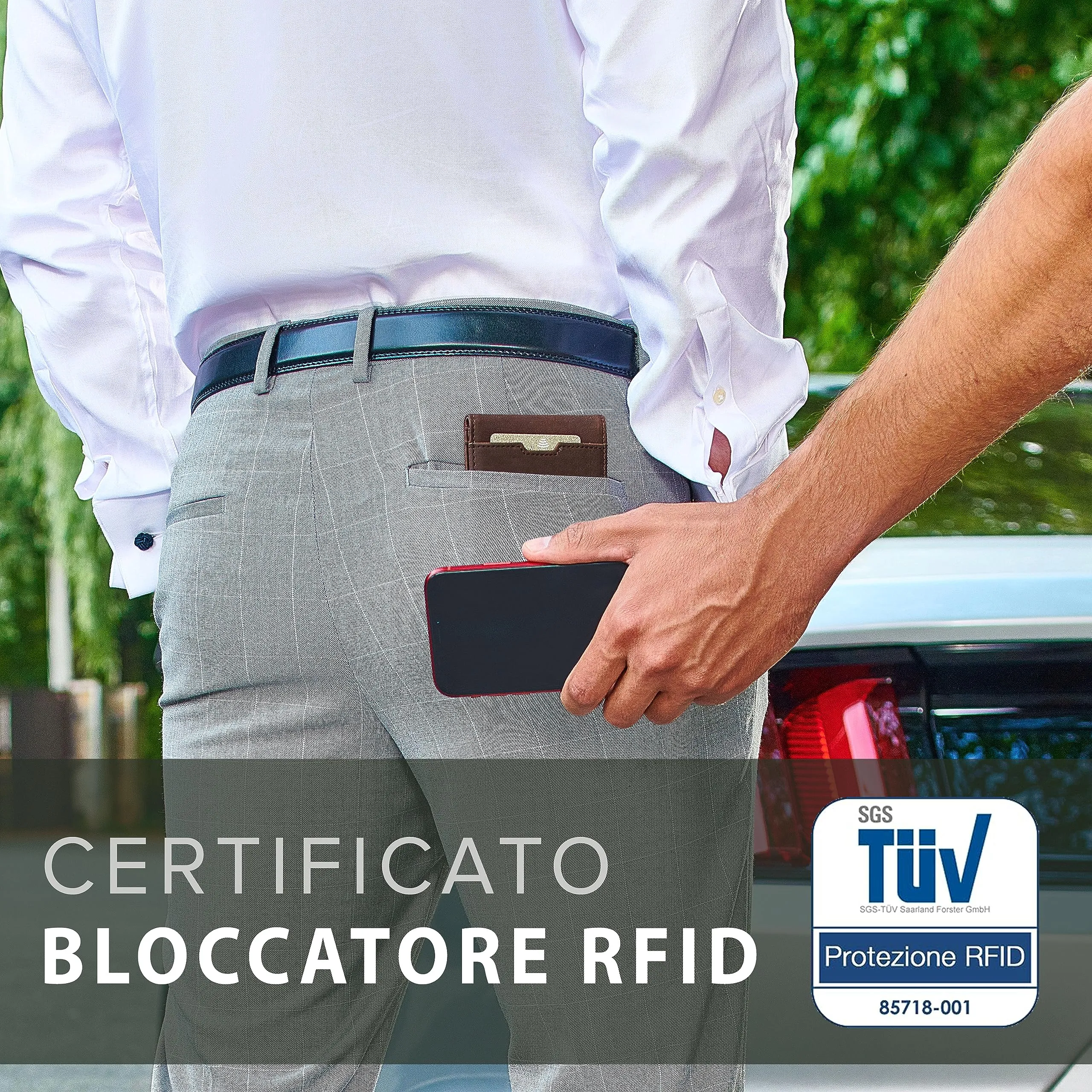 TRAVANDO Portafoglio uomo London RFID Slim con clip per contanti e porta carte di credito - immagine 5