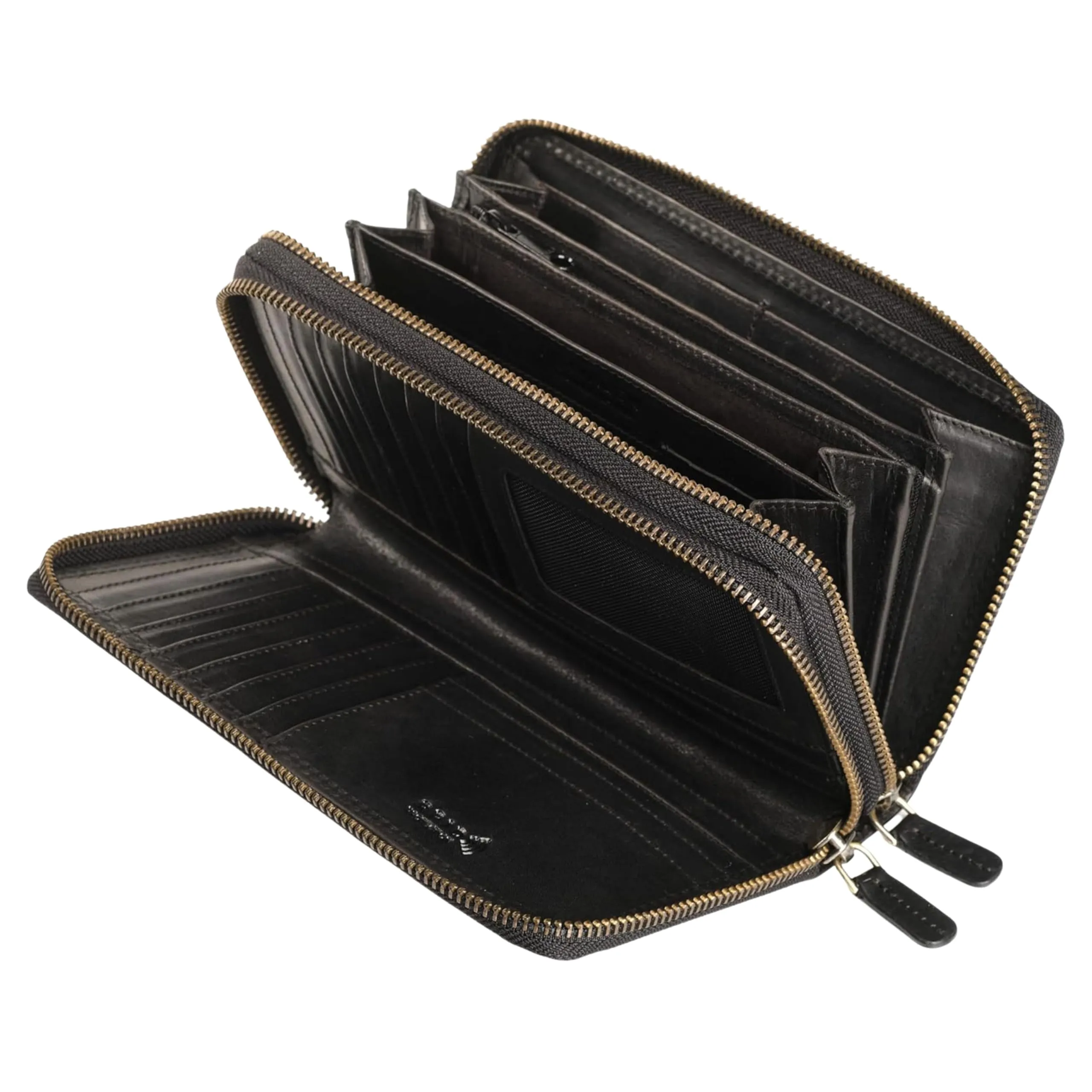 Lavalen Portafoglio Donna Grande in Vera Pelle con 30 Tasche RFID e Doppia Cerniera - immagine 1