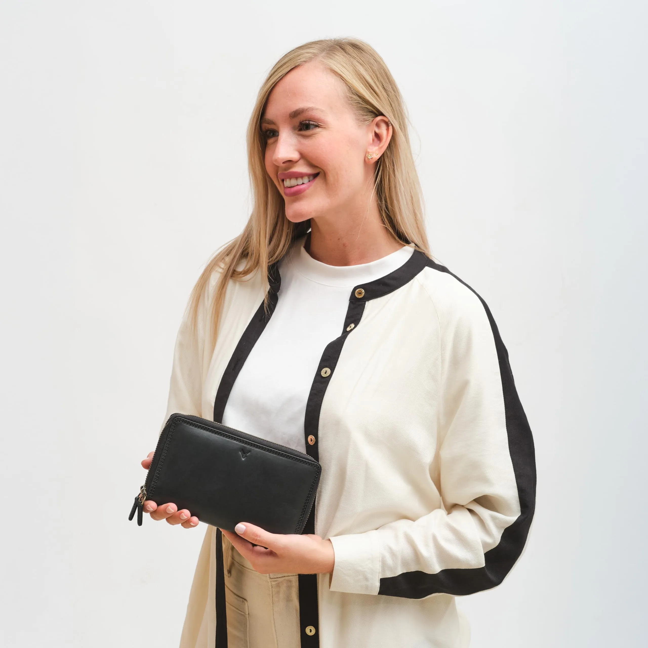 Lavalen Portafoglio Donna Grande in Vera Pelle con 30 Tasche RFID e Doppia Cerniera - immagine 6