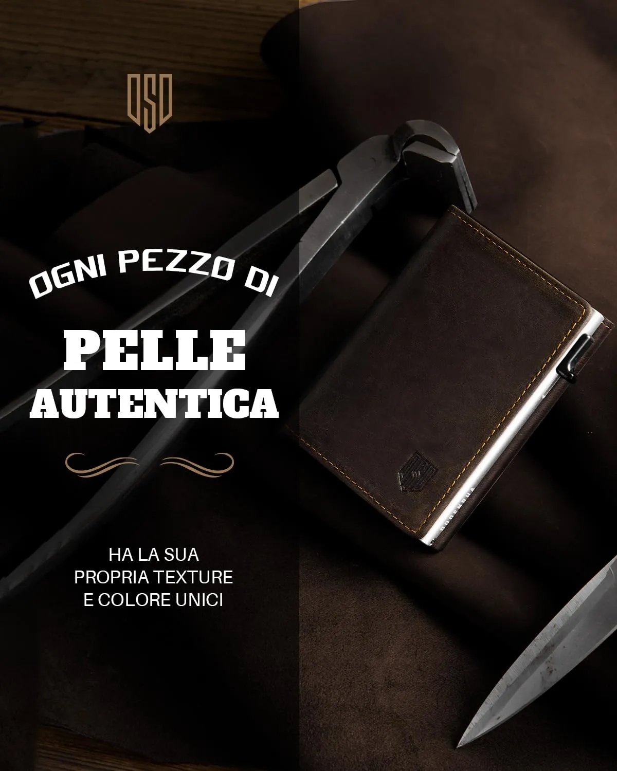 DODENSHA MagSnap Portafoglio da uomo sottile in pelle con scomparto per monete, chiusura magnetica e protezione RFID (Marrone Argento) - immagine 4