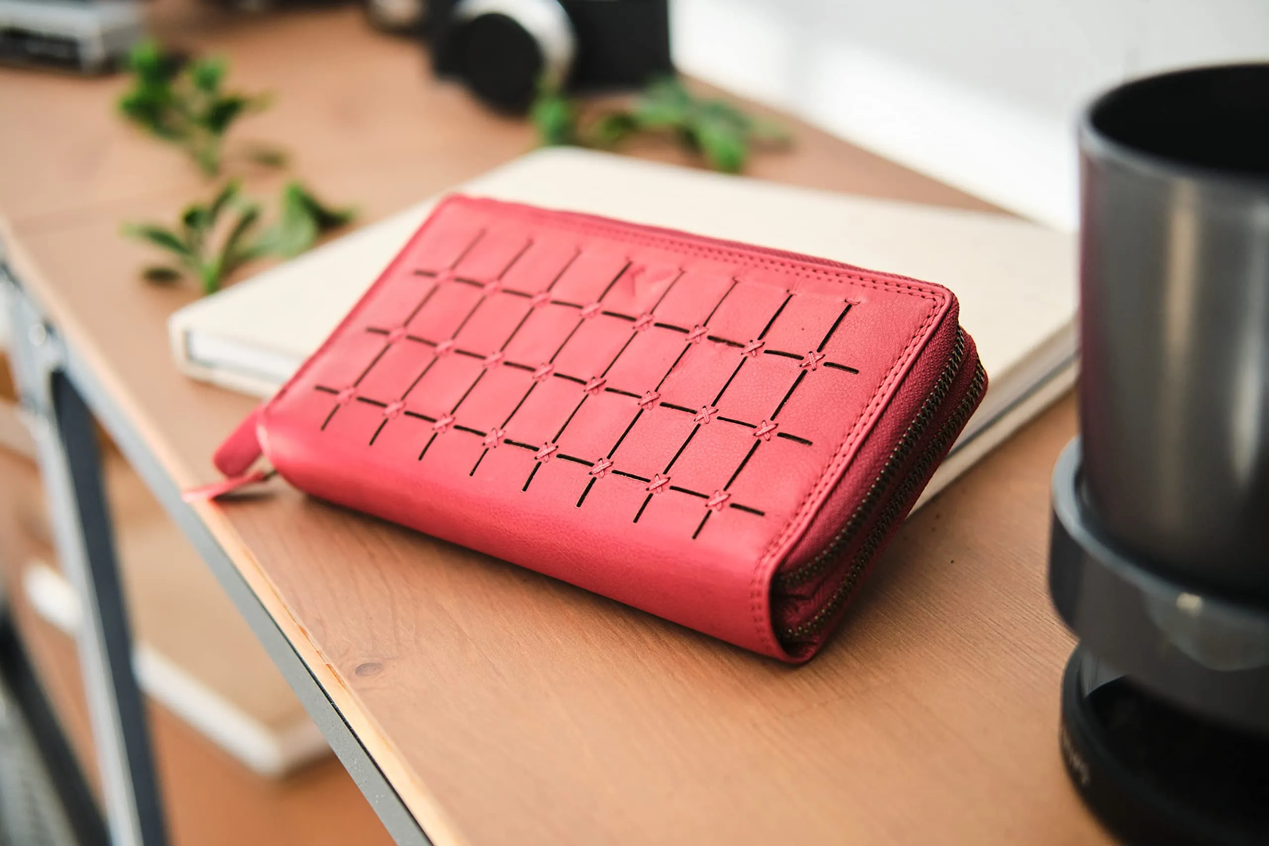 Lavalen Portafoglio Donna in Vera Pelle RFID con 30 Tasche e Doppia Cerniera - immagine 9