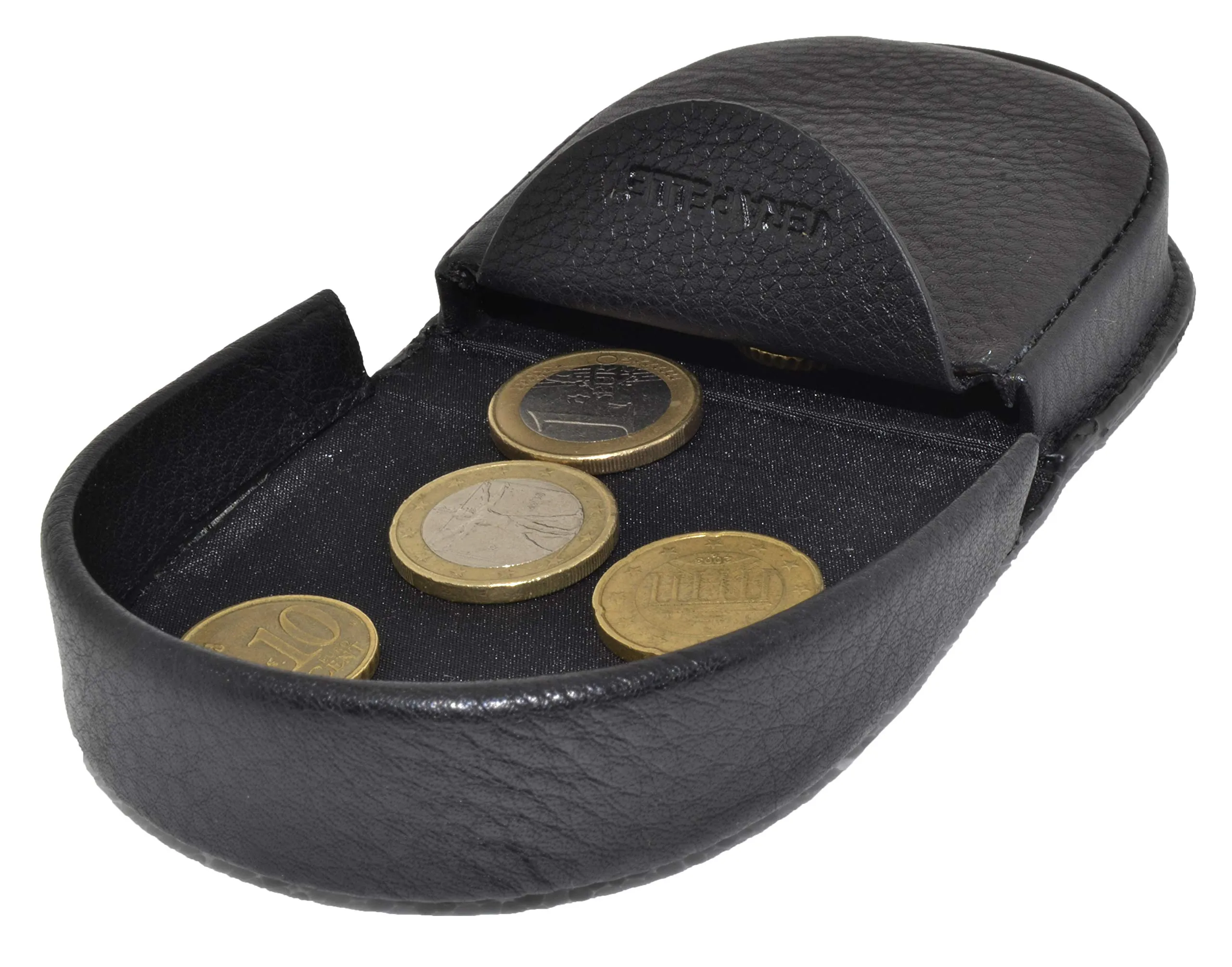 Coveri World Portamonete Uomo in Vera Pelle Nera con 2 Tasche e Chiusura a Incastro - immagine 6