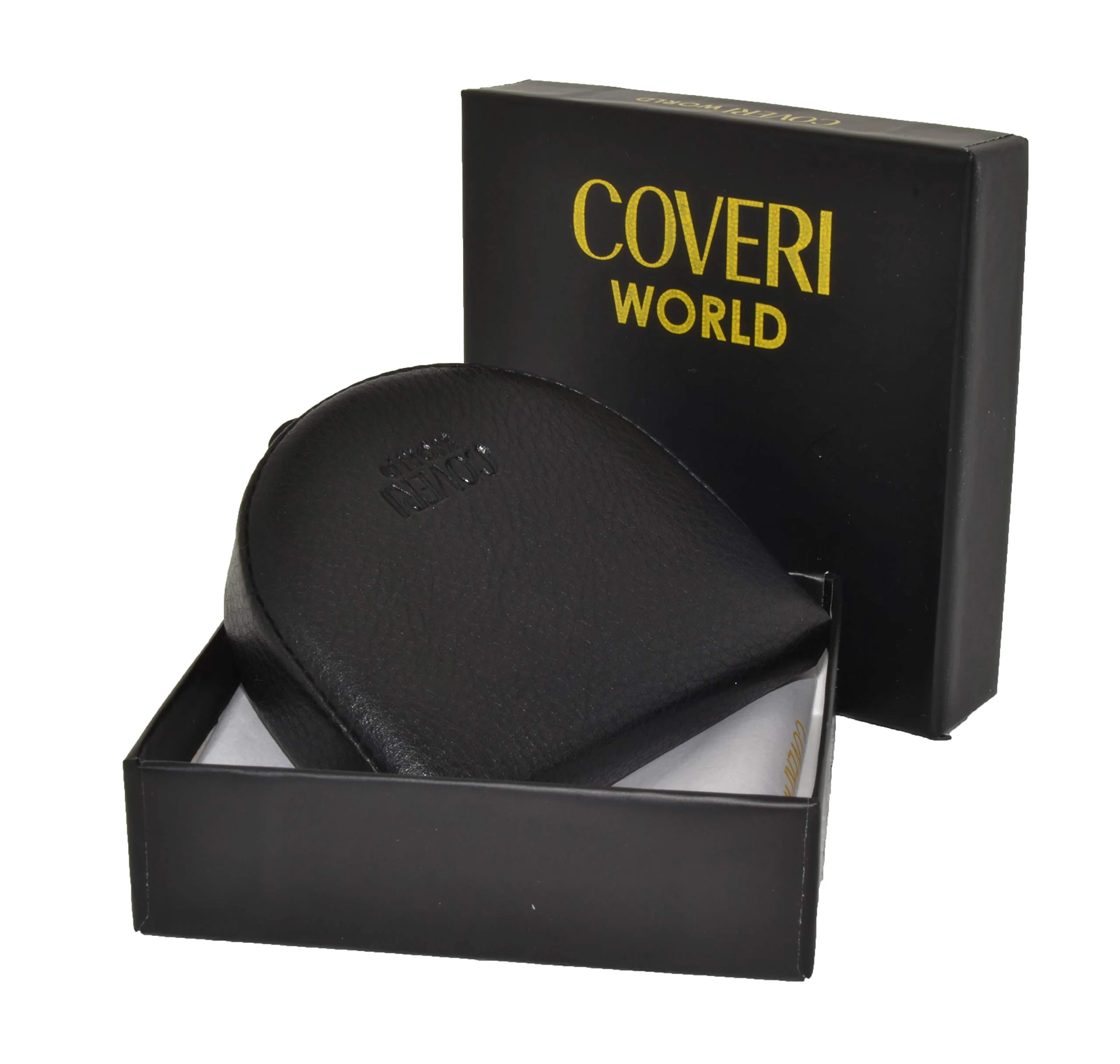 Coveri World Portamonete Uomo in Vera Pelle Nera con 2 Tasche e Chiusura a Incastro - immagine 7