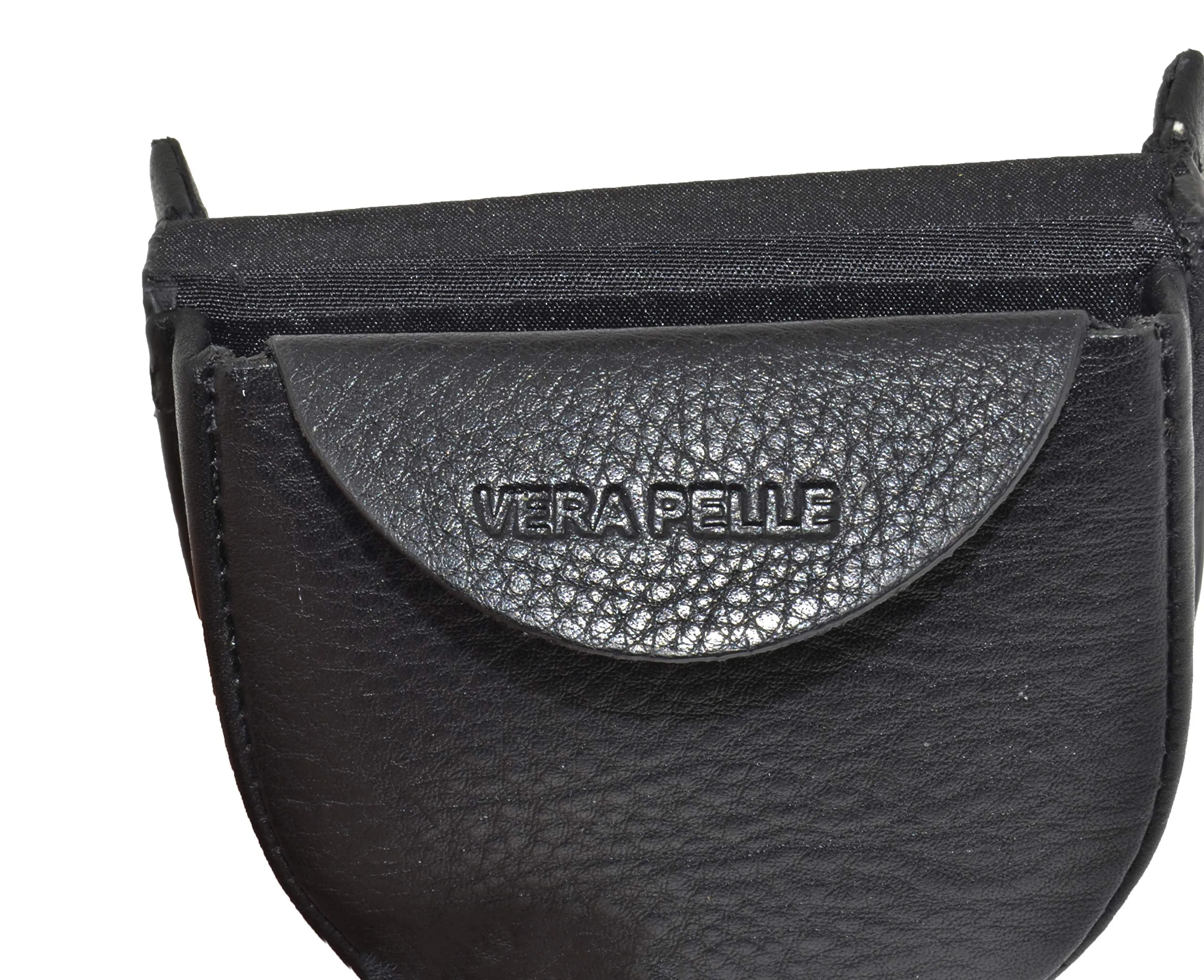 Coveri World Portamonete Uomo in Vera Pelle Nera con 2 Tasche e Chiusura a Incastro - immagine 9