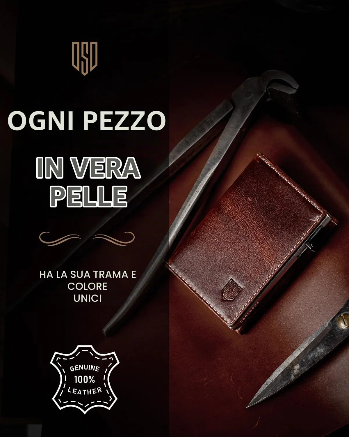 DODENSHA MagSnap Portafoglio da uomo in pelle con scomparto per monete, protezione RFID (Yl-marrone-argento) - immagine 4