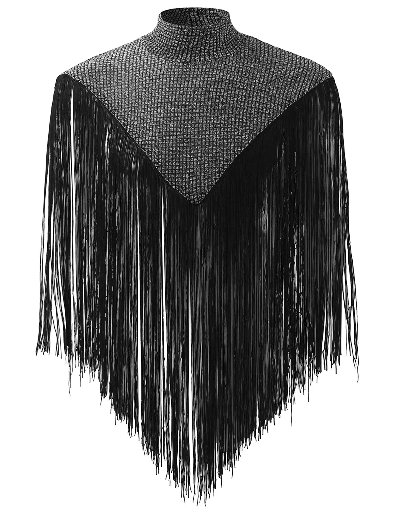AIEOE Camicia da Uomo Trasparente in Rete e Pizzo a Maniche Lunghe, M - immagine 6