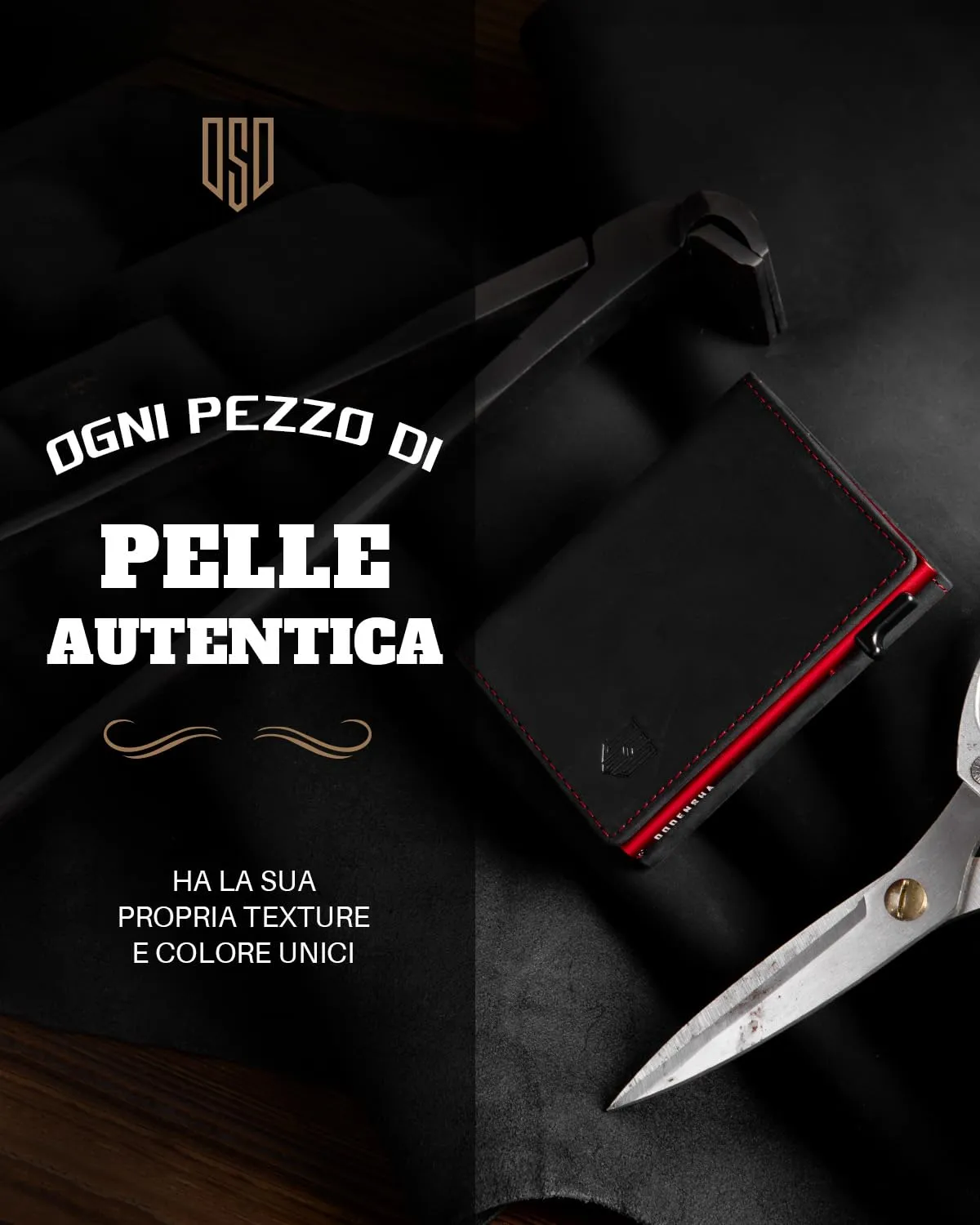 DODENSHA MagSnap Portafoglio da Uomo in Pelle con Scomparto Monete, Protezione RFID, Nero/Rosso - immagine 4
