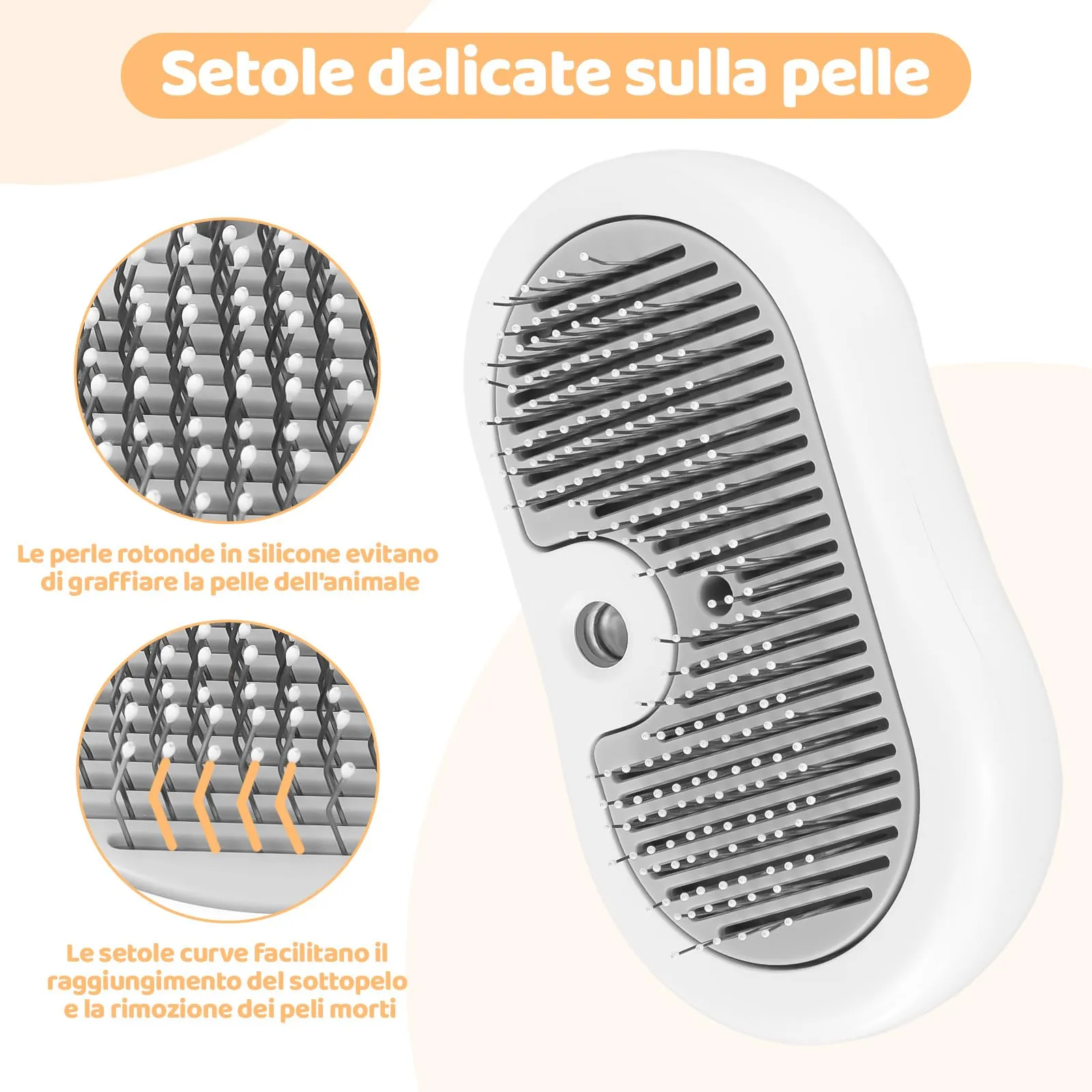 Nepfaivy Spazzola a Vapore per Cani e Gatti Ricaricabile USB - immagine 3