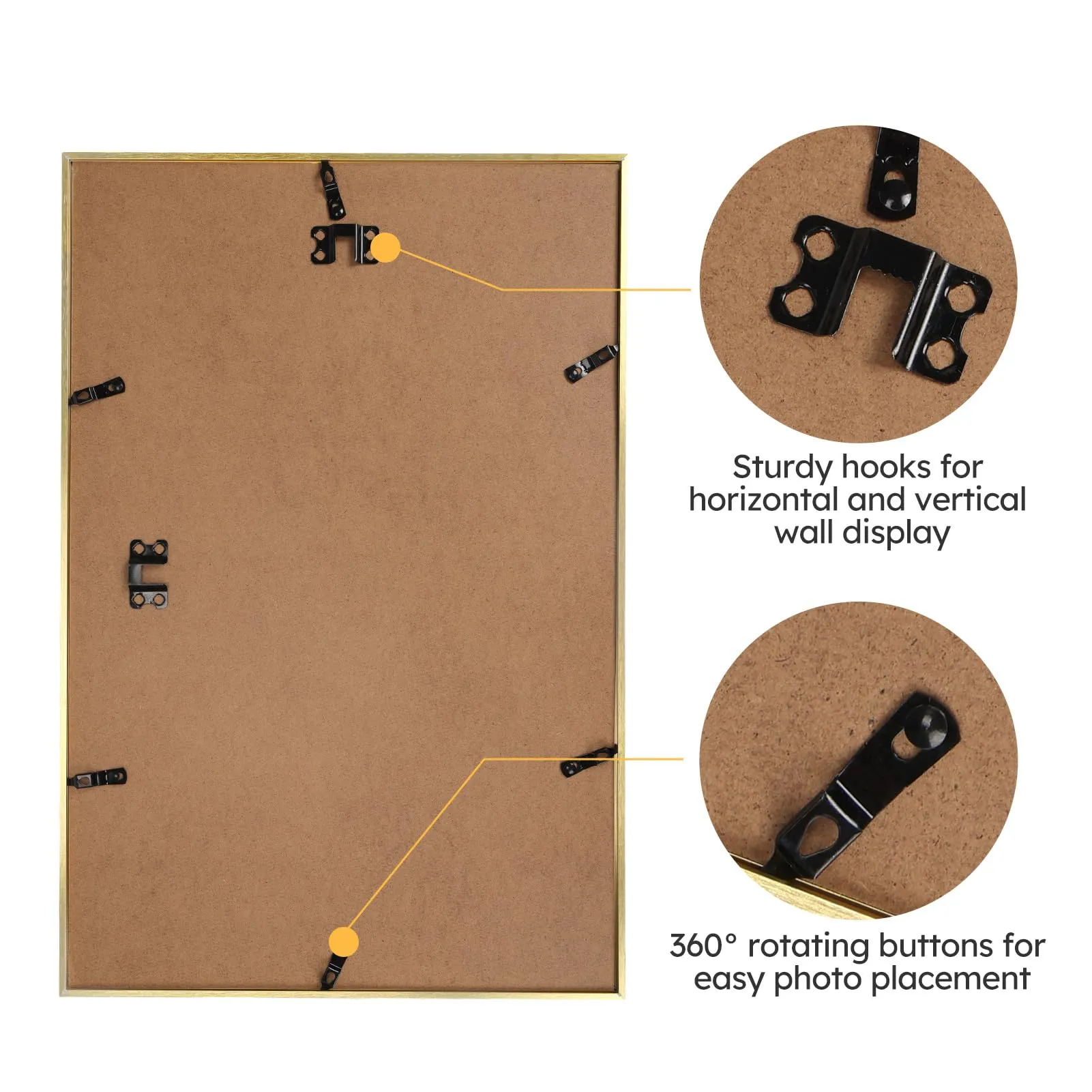 Ditwis Cornice in Alluminio 30x45 cm, Oro - immagine 3