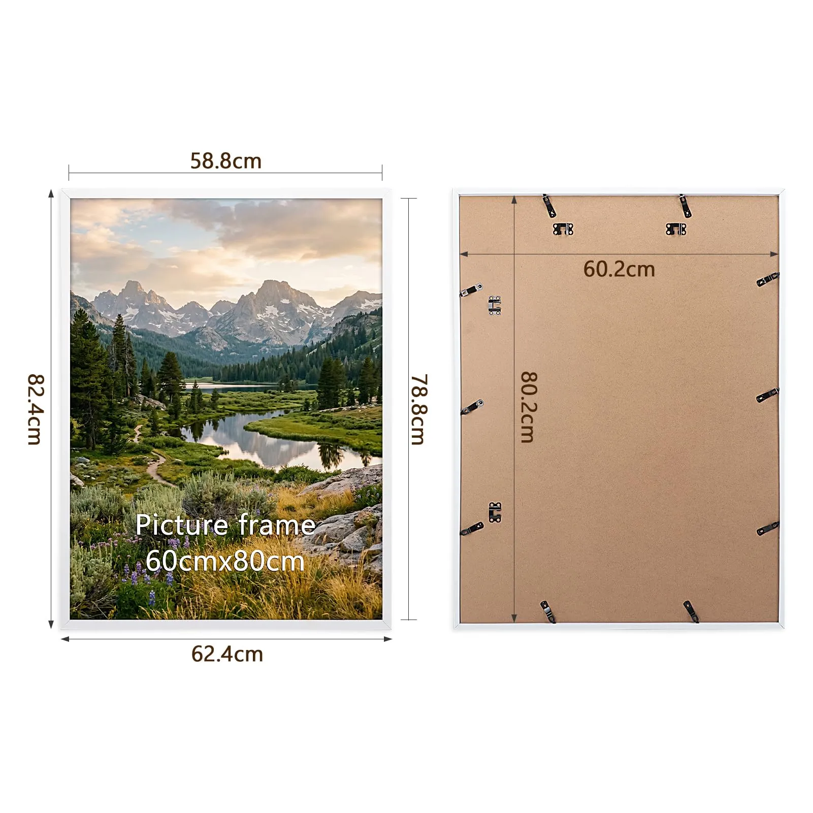 Ditwis Cornice in Alluminio 60x80 cm, Bianca - immagine 2