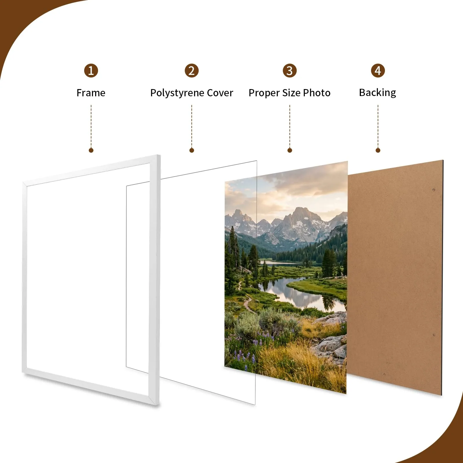 Ditwis Cornice in Alluminio 60x80 cm, Bianca - immagine 7
