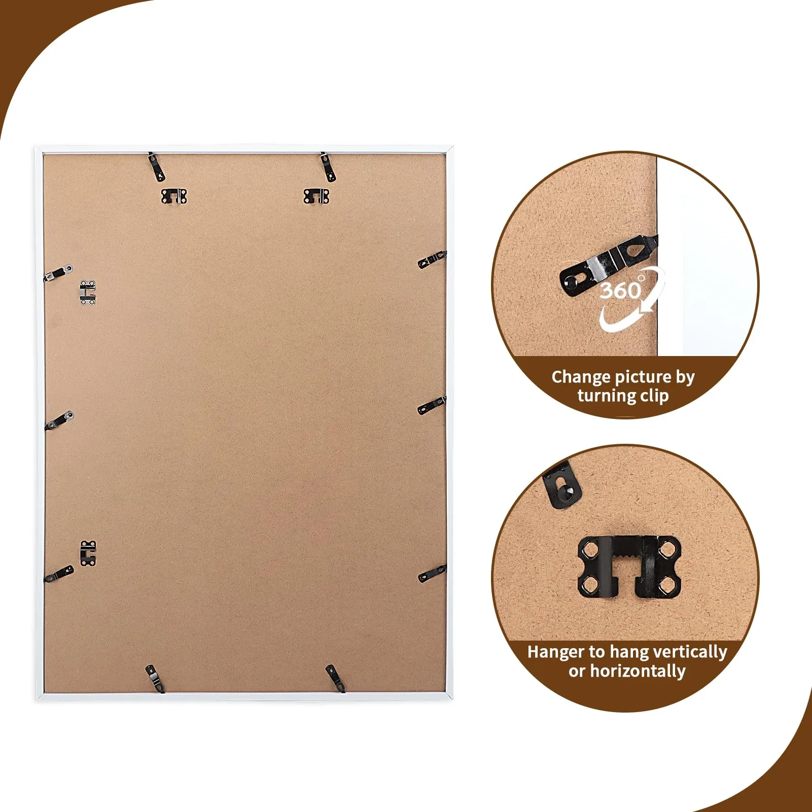 Ditwis Cornice in Alluminio 60x80 cm, Bianca - immagine 8