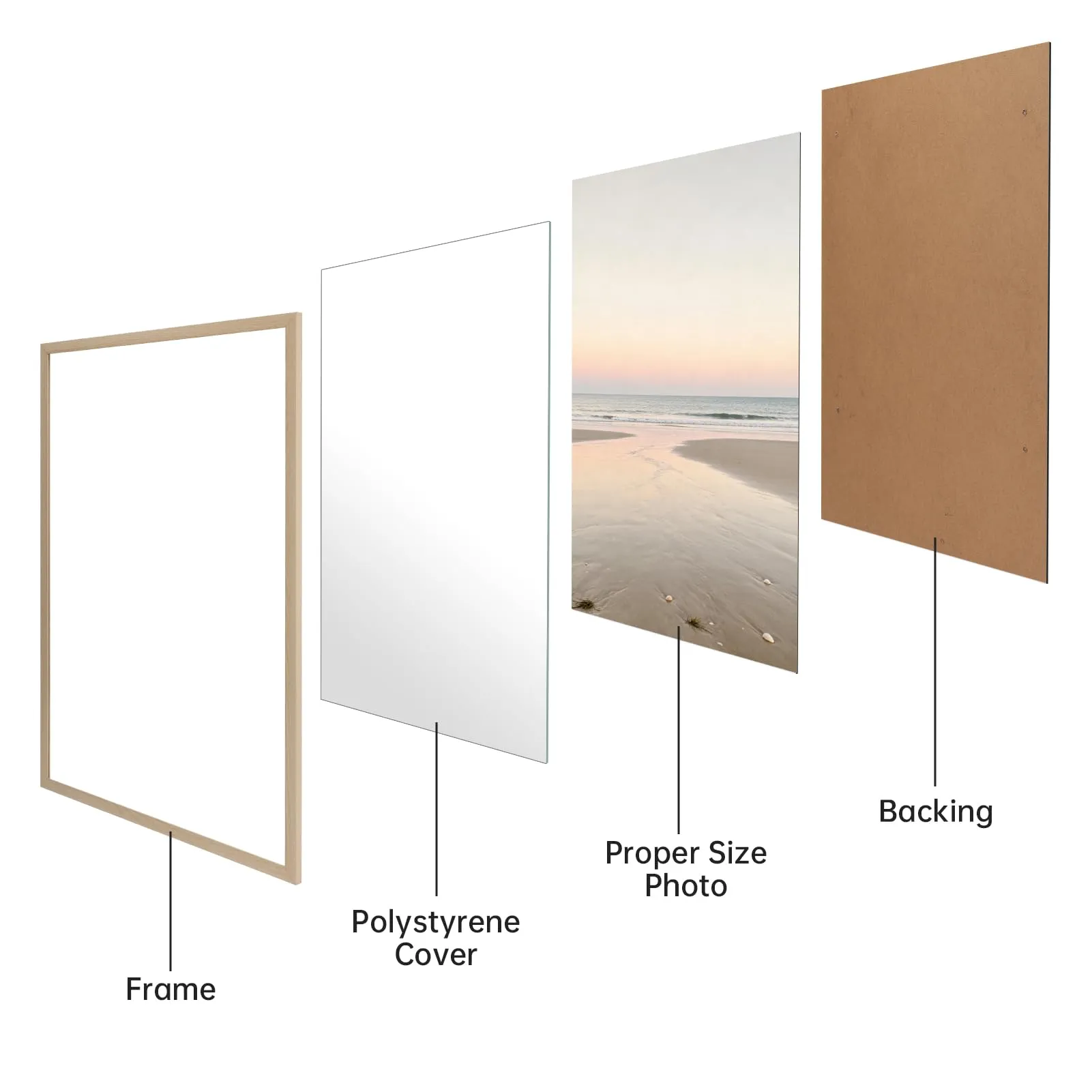 Ditwis Cornice in Alluminio 70x100 cm, Colore Naturale - immagine 4