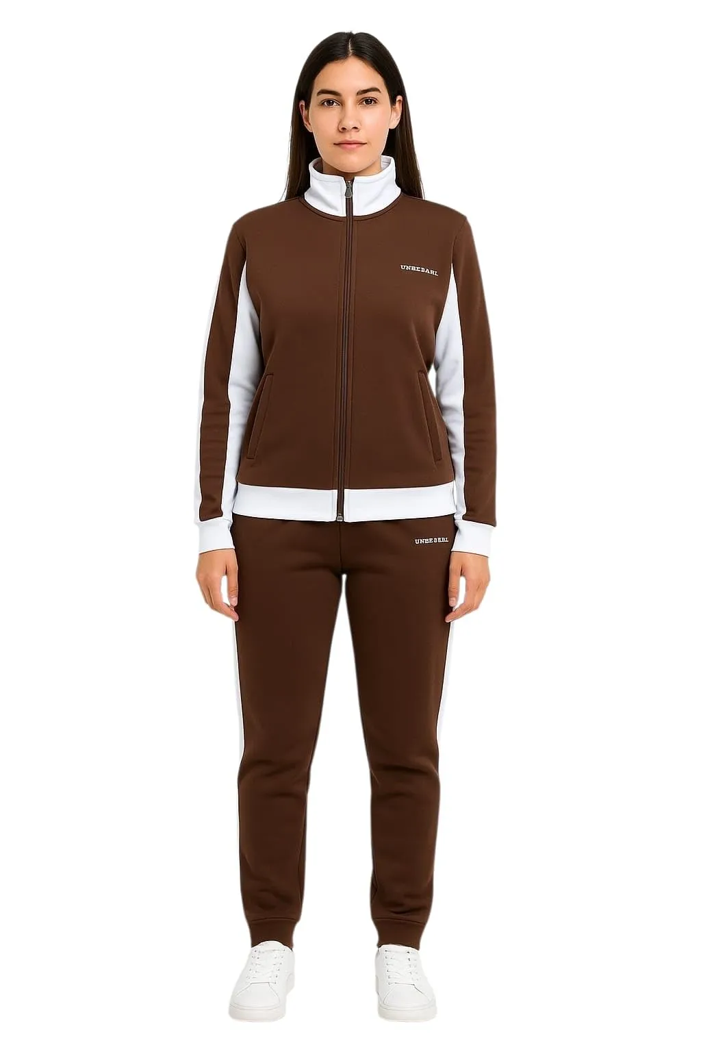 GX GARGIX Tuta Donna Invernale Felpata con Pantaloni e Felpa Zip, L, Guen/Caffe' - immagine 1