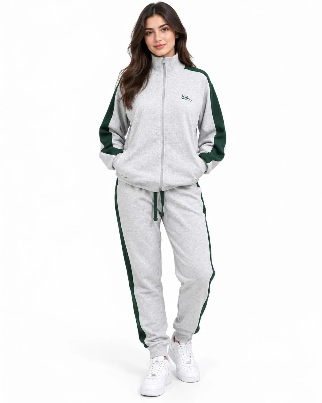 GX GARGIX Tuta Donna Invernale 2 Pezzi in Cotone, Felpa con Zip e Pantaloni Jogger - immagine 1