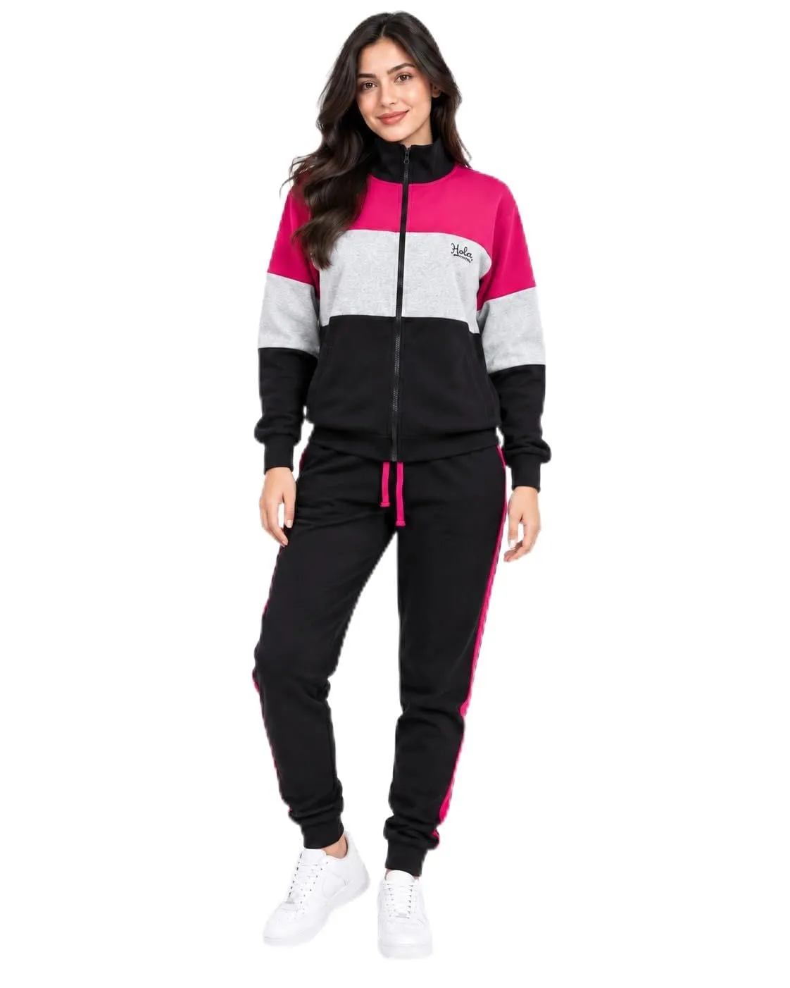GX GARGIX Tuta Donna Invernale 2 Pezzi in Cotone, Felpa con Zip e Pantaloni Jogger - immagine 1