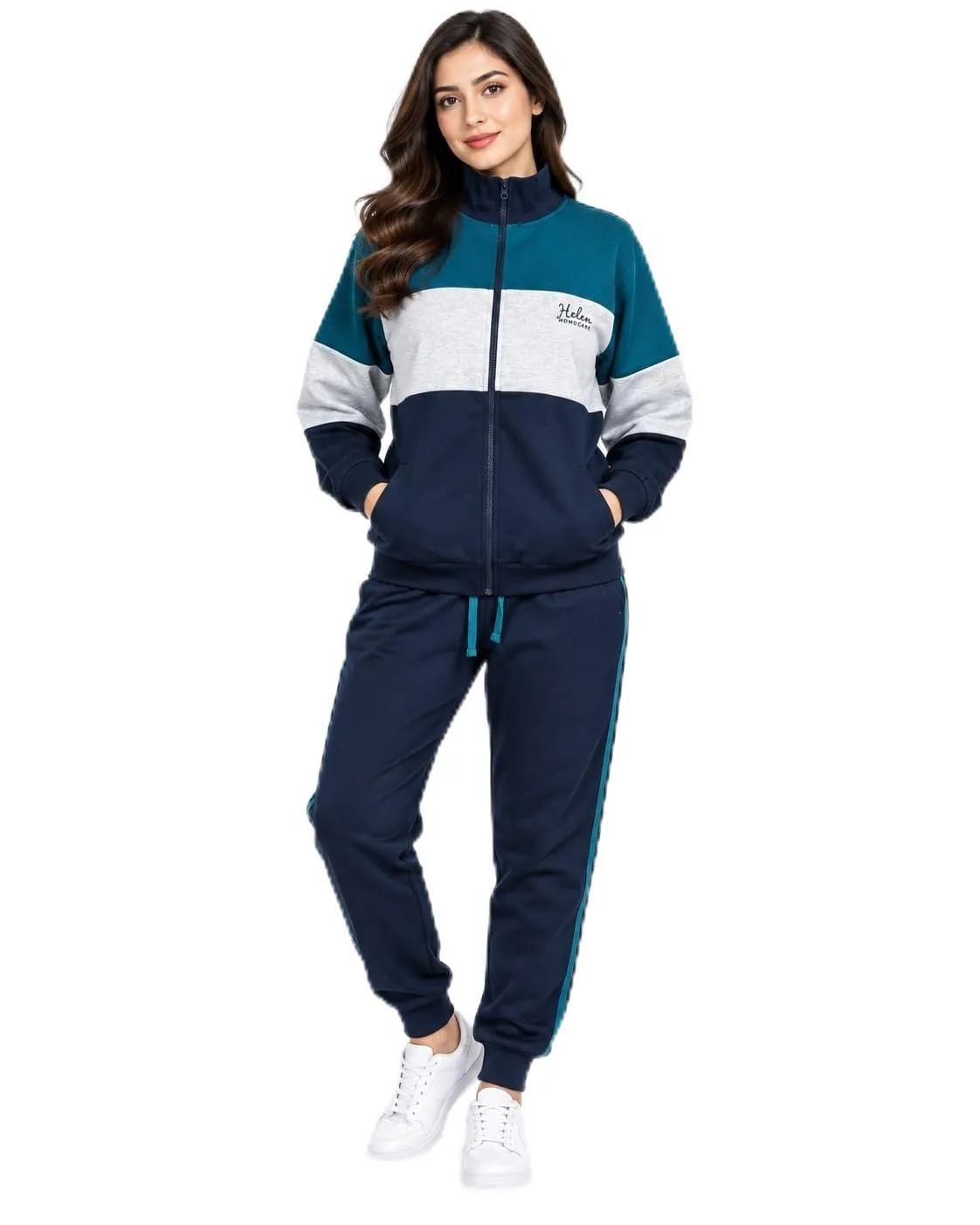 GX GARGIX Tuta Donna Invernale 2 Pezzi in Cotone, Felpa con Zip e Pantaloni Jogger - immagine 1