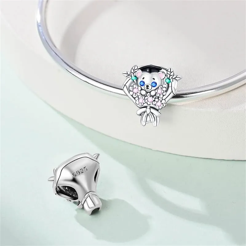 TINSLO Bead Charm in Argento Sterling 925 con Cubic Zirconia per Braccialetti e Collane europei - immagine 2
