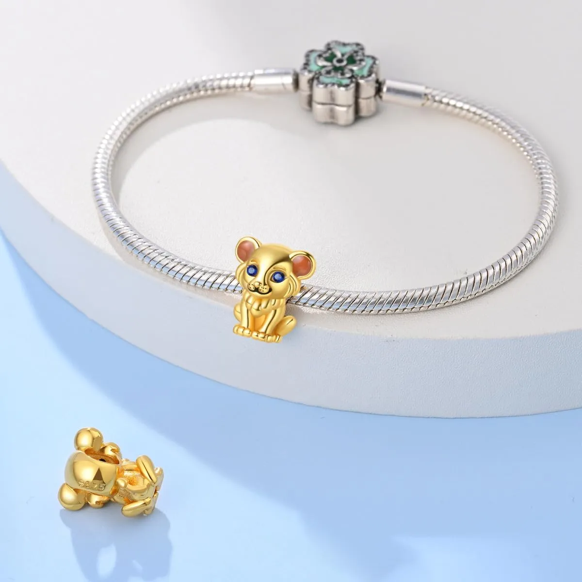 TINSLO Bead Charm in Argento Sterling 925 con Cubic Zirconia, Compatibile con Braccialetti e Collane Europei - immagine 3