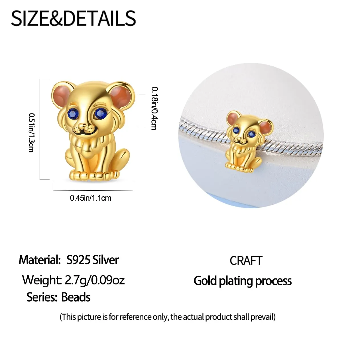 TINSLO Bead Charm in Argento Sterling 925 con Cubic Zirconia, Compatibile con Braccialetti e Collane Europei - immagine 5