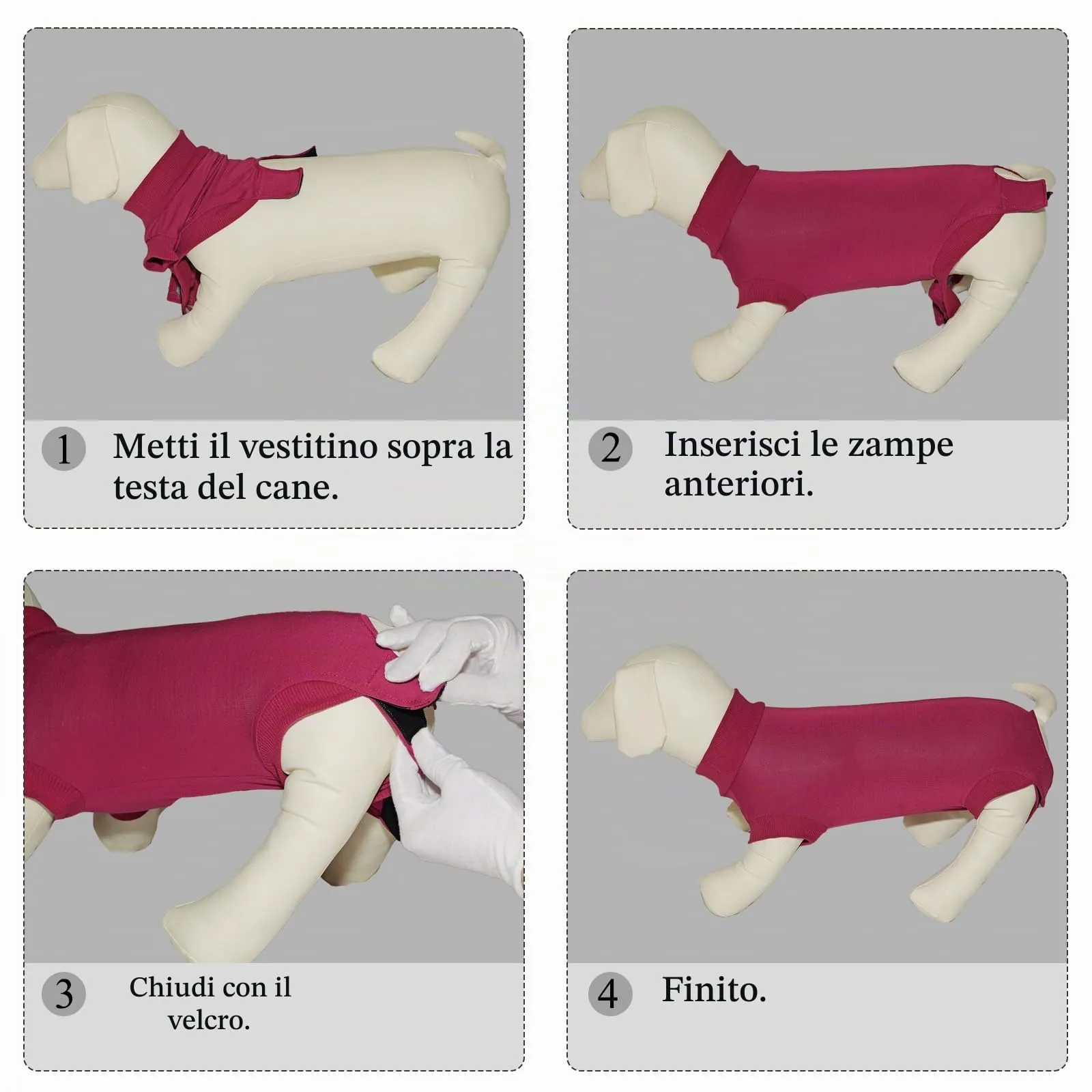 Cyponpy Tuta da Recupero Post Operatoria per Cani, Taglia S, Rosso - immagine 5
