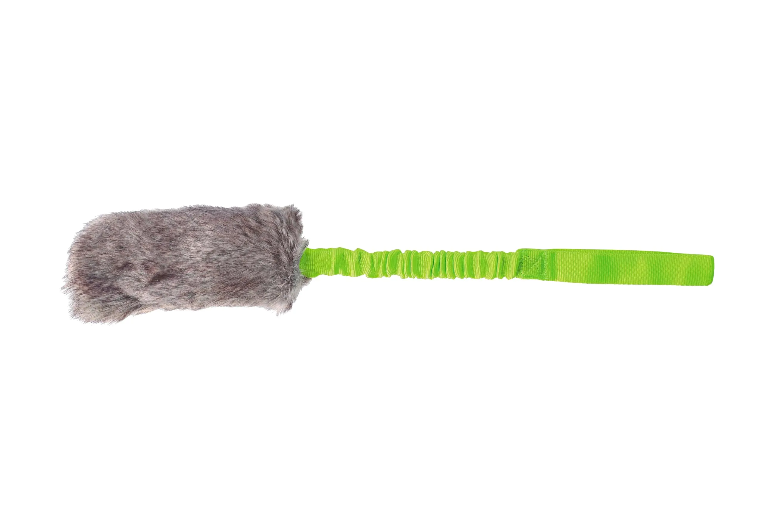 Dingo Giocattolo per Cane in Pelliccia Sintetica con Squeaker e Manico Elastico, 55 cm - Verde (15584-2) - immagine 1