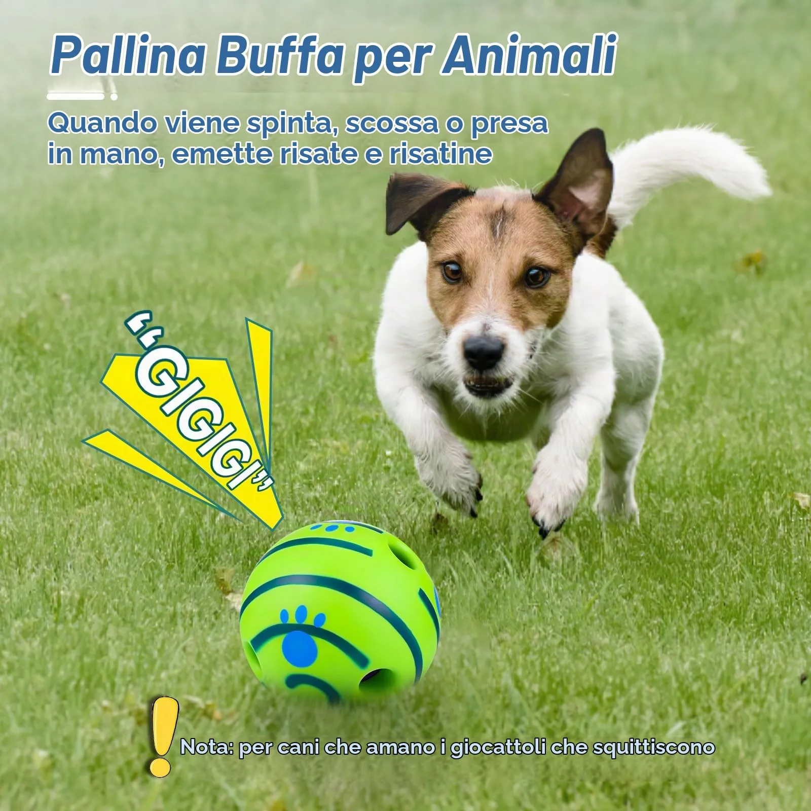 JIZZU Palla Giocattolo per Cani con Squeak, Ø 14cm - immagine 3