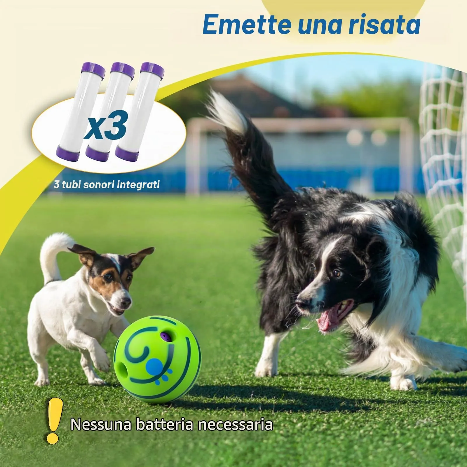 JIZZU Palla Giocattolo per Cani con Squeak, Ø 14cm - immagine 5
