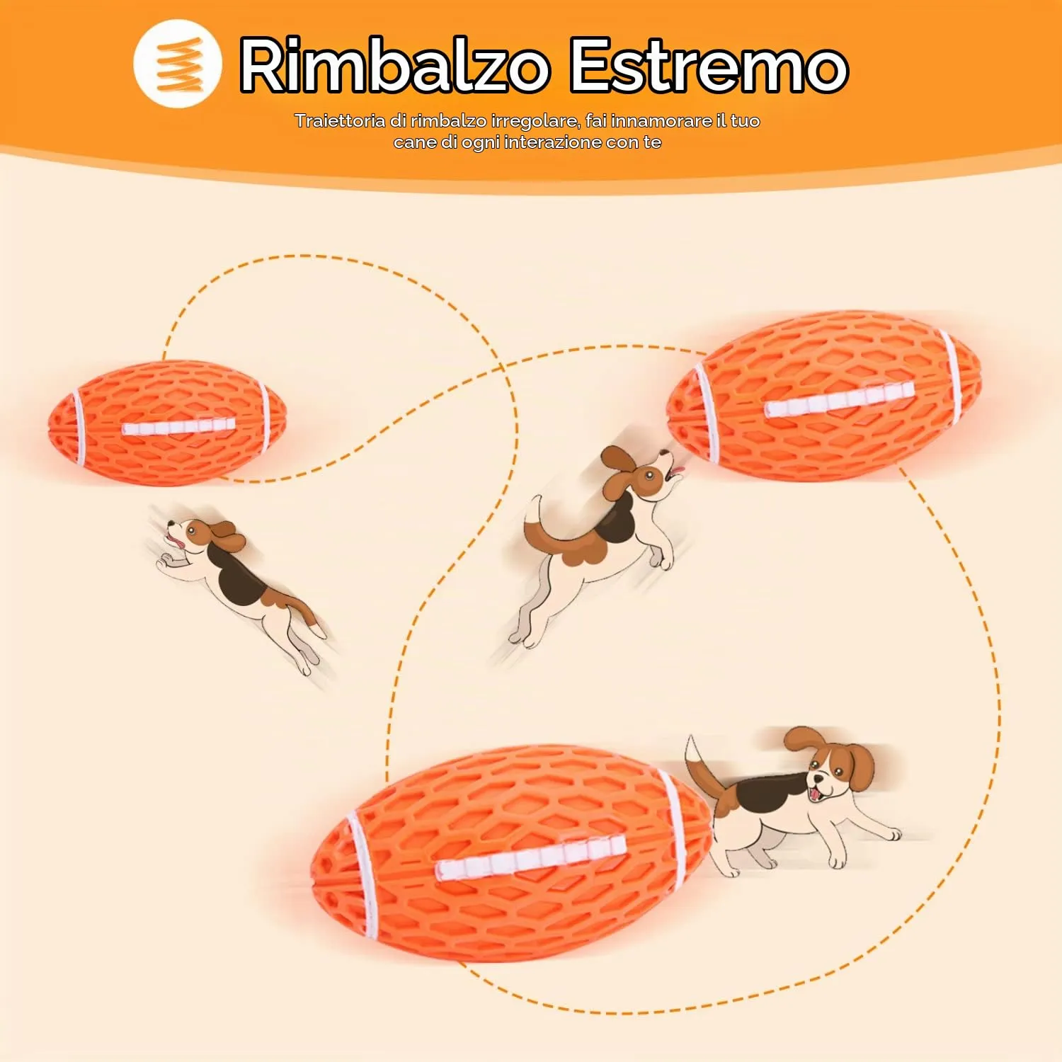 Nobleza Palla Giocattolo per Cani in Gomma Naturale con Squeak, L10.3*W5.6CM - immagine 4