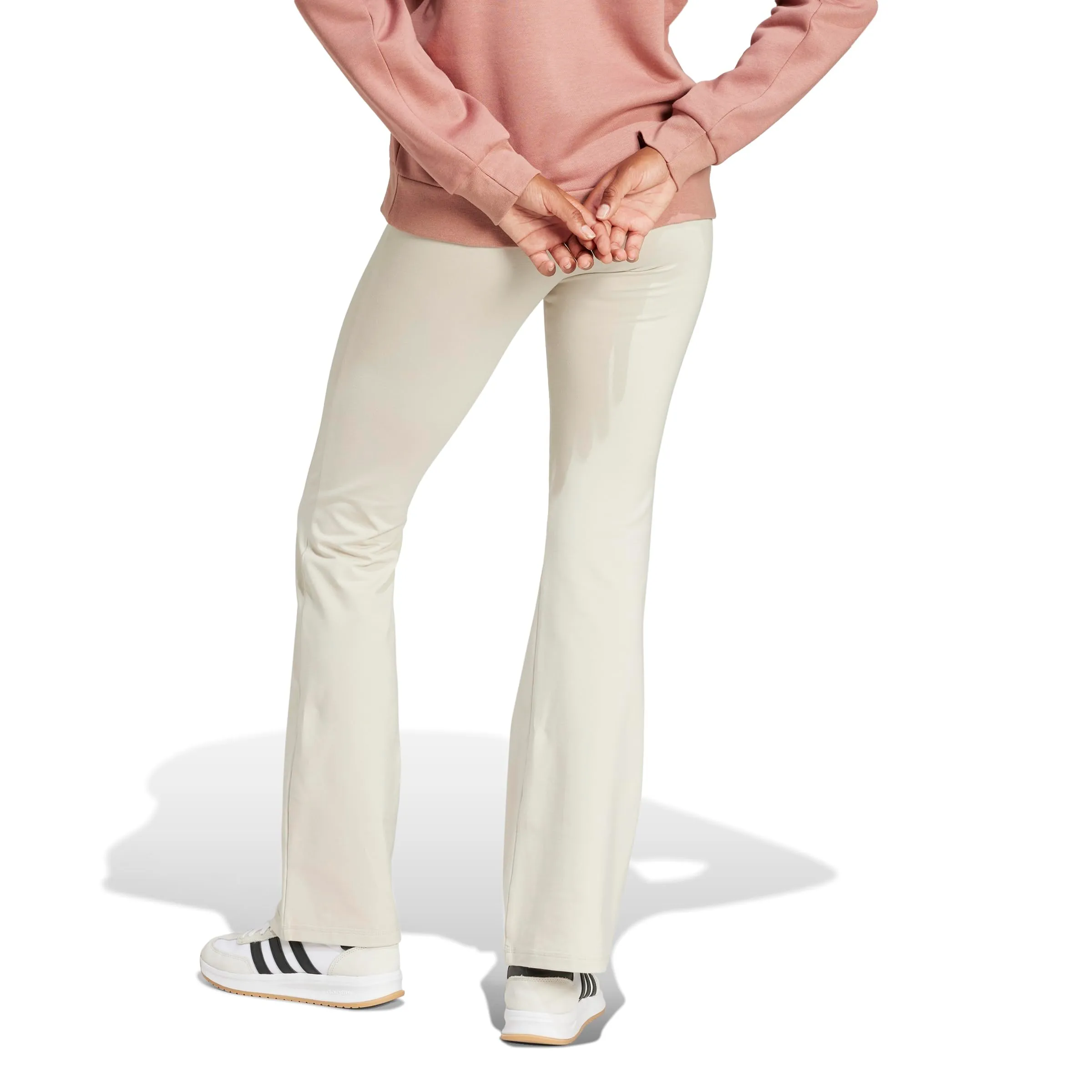 adidas Essentials Small Logo Flared Leggings Tights, Wonder Alumina/White, M - immagine 2