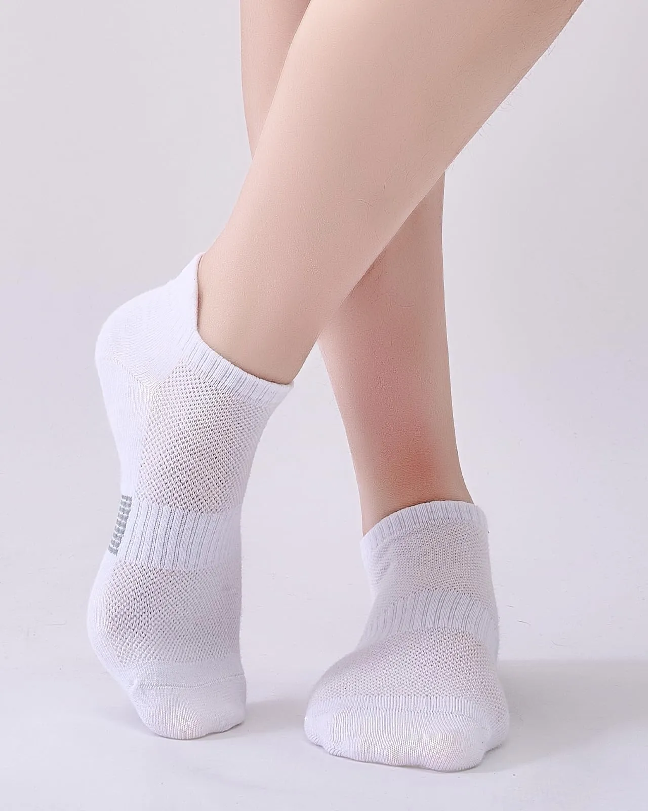 inaWarm Calzini da Ginnastica in Bambù per Donna, 6 Paia, Bianco, S - immagine 2