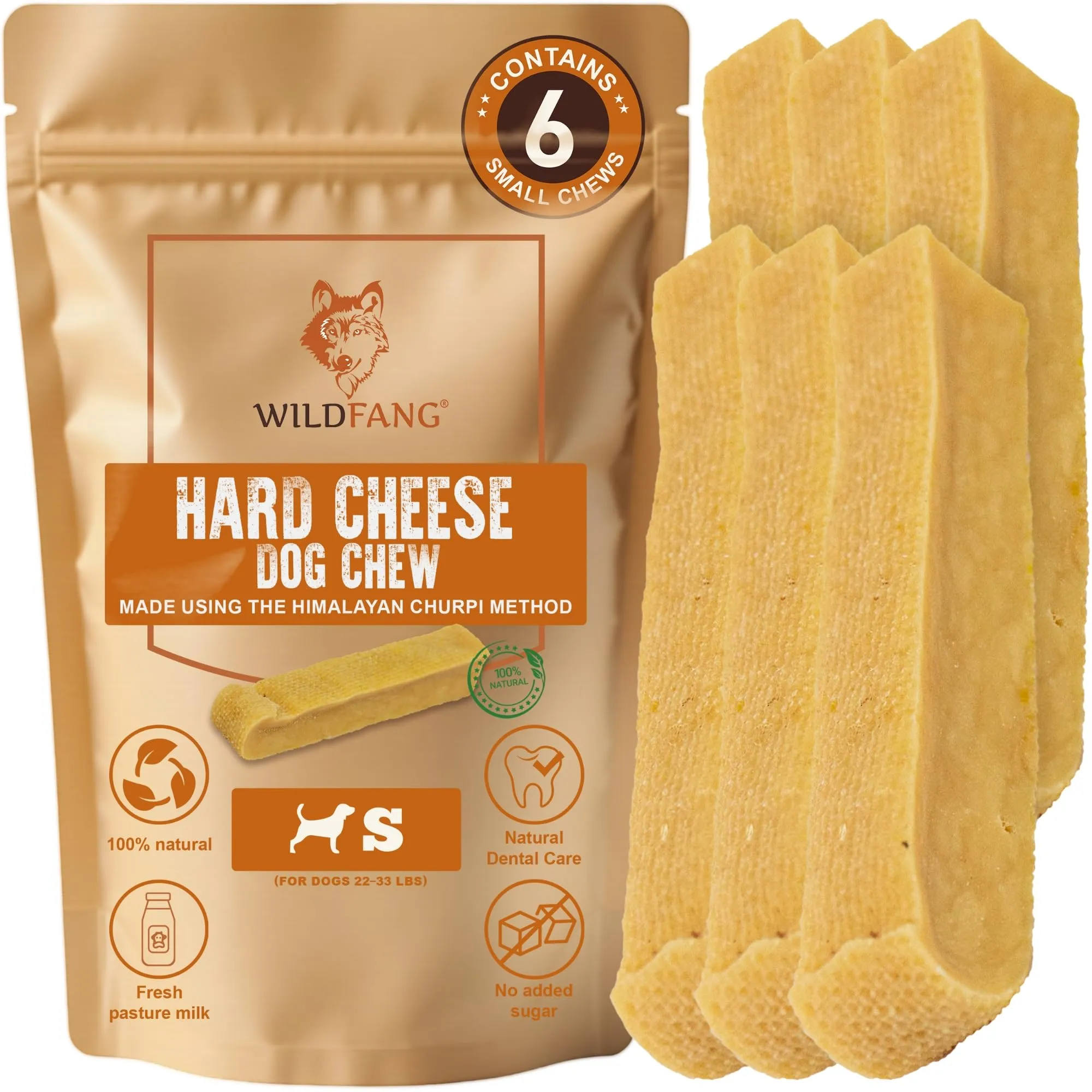 Wildfang Yak Chews Churpi Formaggio Himalayano 35-44g, Set da 6 - immagine 1