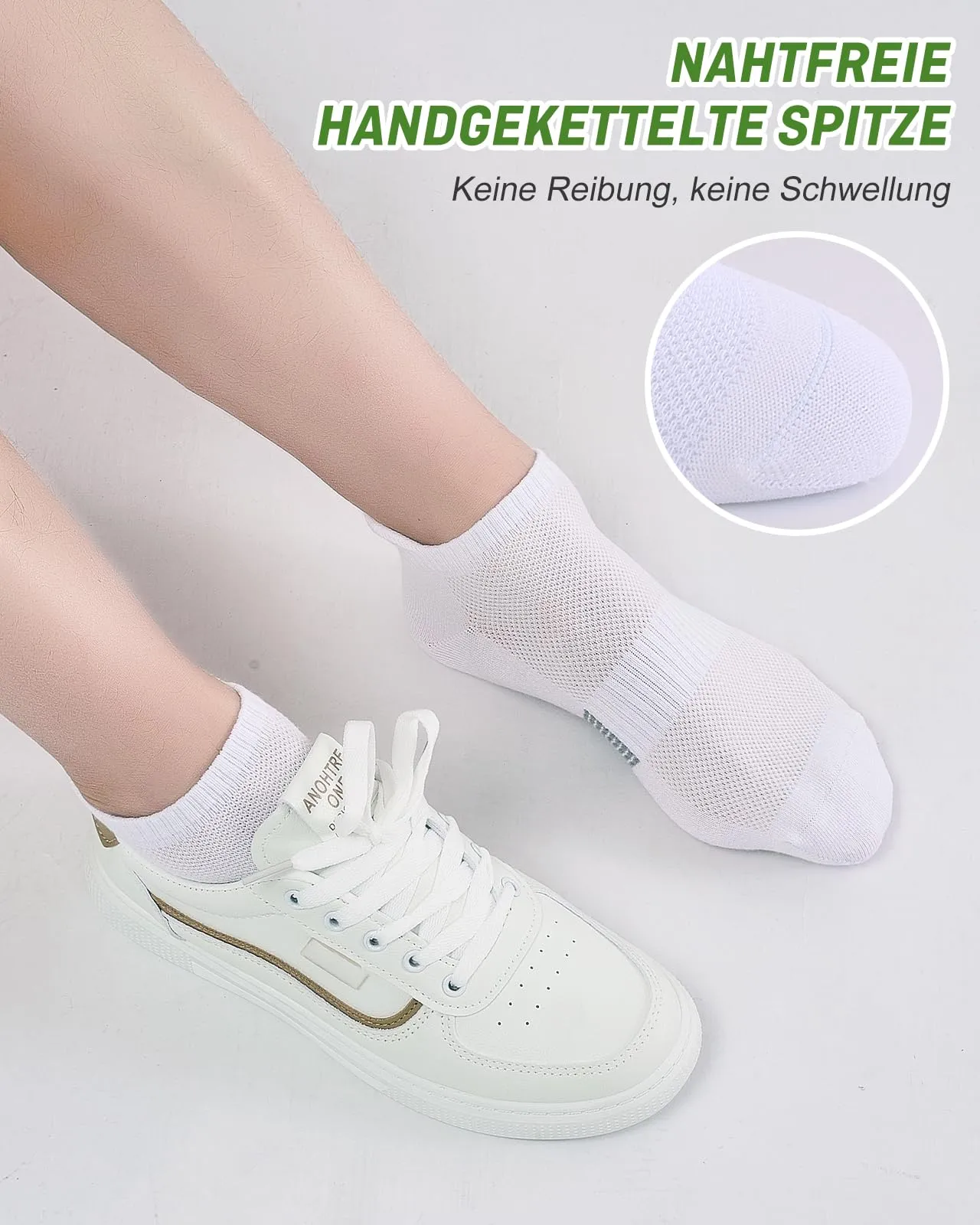 inaWarm Calzini da ginnastica in bambù da donna, 6 paia, traspiranti, taglia 35-38, beige - immagine 4