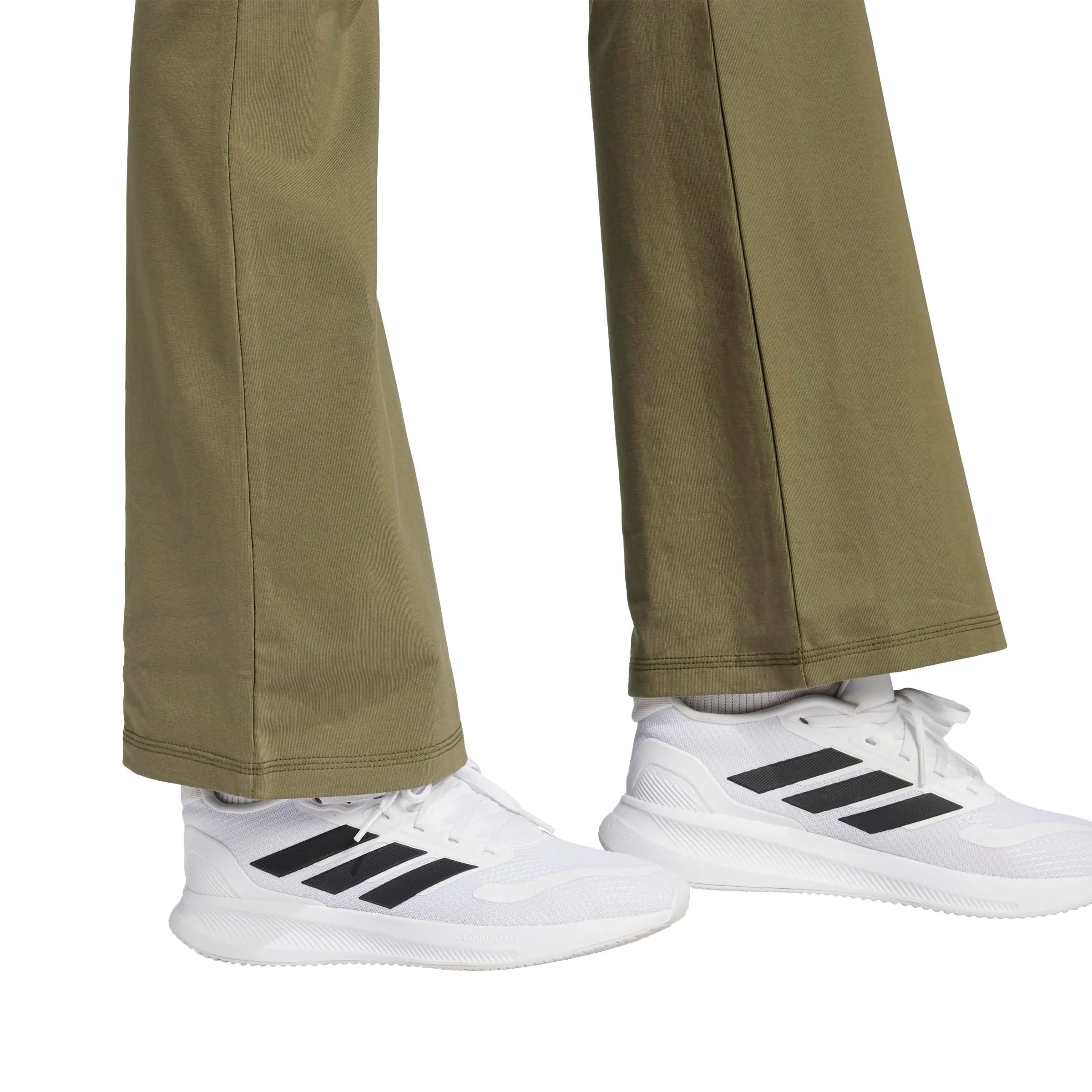 Adidas Essentials Leggings a Zampa, Verde Oliva/Bianco, XXL - immagine 5